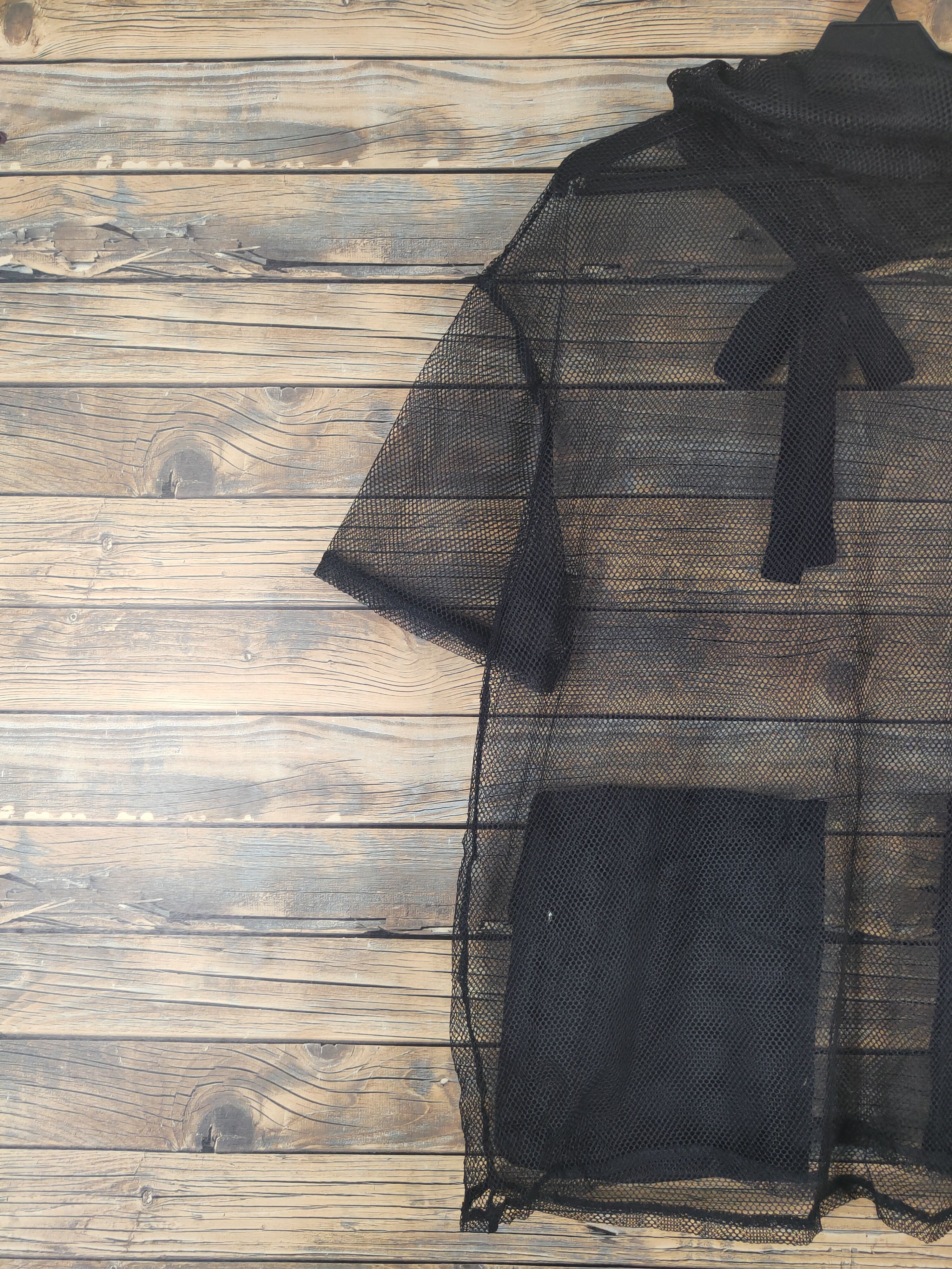 Vintage Very rare Art Black Net Transparent Short Sleeve Shirts Size US L / EU 52-54 / 3 - 8 Thumbnail