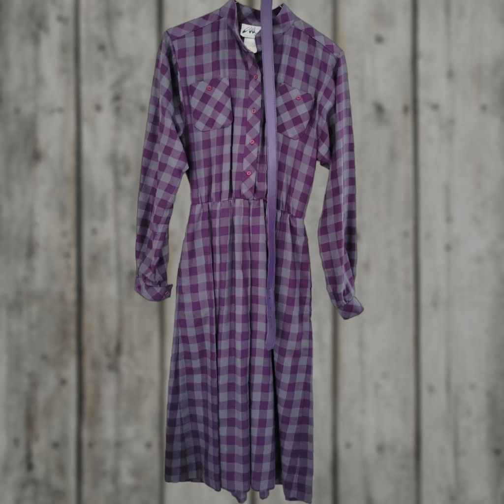 VINTAGE Willi of California Dress Womens size 6 Cottage Core full skirt 80s Purple Bohemian 1980s