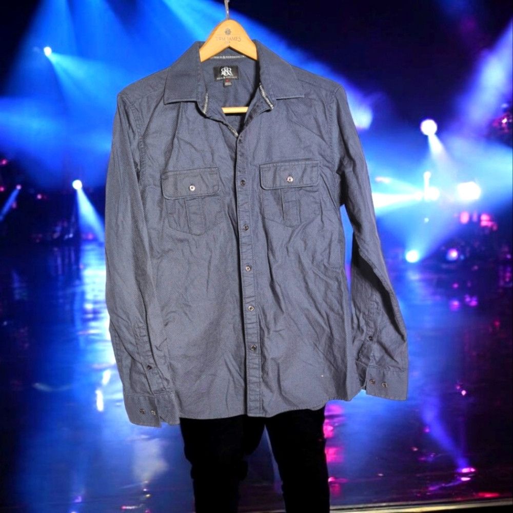 Rock & Republic Rock And Republic Diamond Weave Men's Blue Shirt Sz M Size US M / EU 48-50 / 2 - 1 Thumbnail