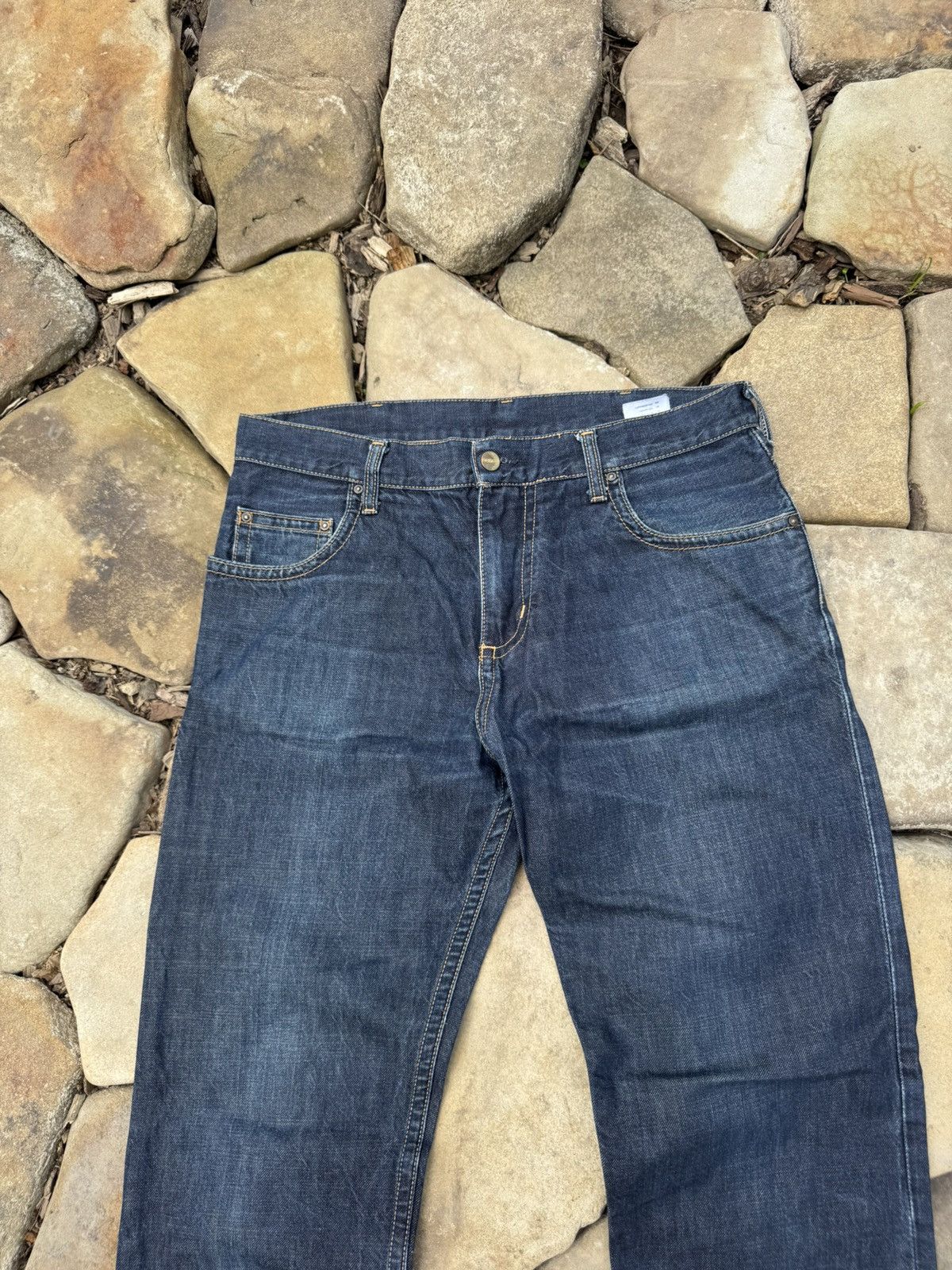 Carhartt Vintage Carhartt Y2k Baggy Indigo Distressed Pants Size US 33 - 7 Thumbnail