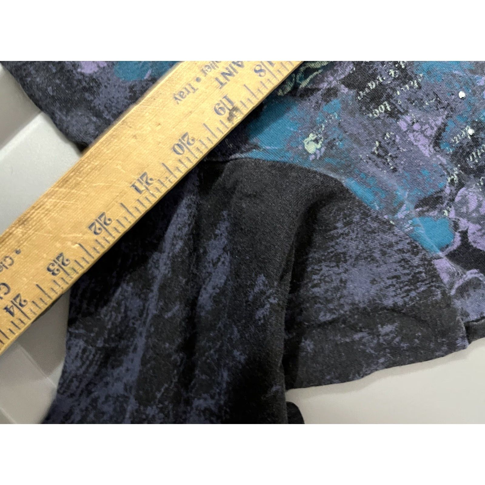 Nicole Miller Nicole Miller Womens Top 2X All Over Print 3/4 Sleeve Blouse Floral Blue Polyester Rhinestone City Size XXL / US 16-18 / IT 52-54 - 5 Thumbnail