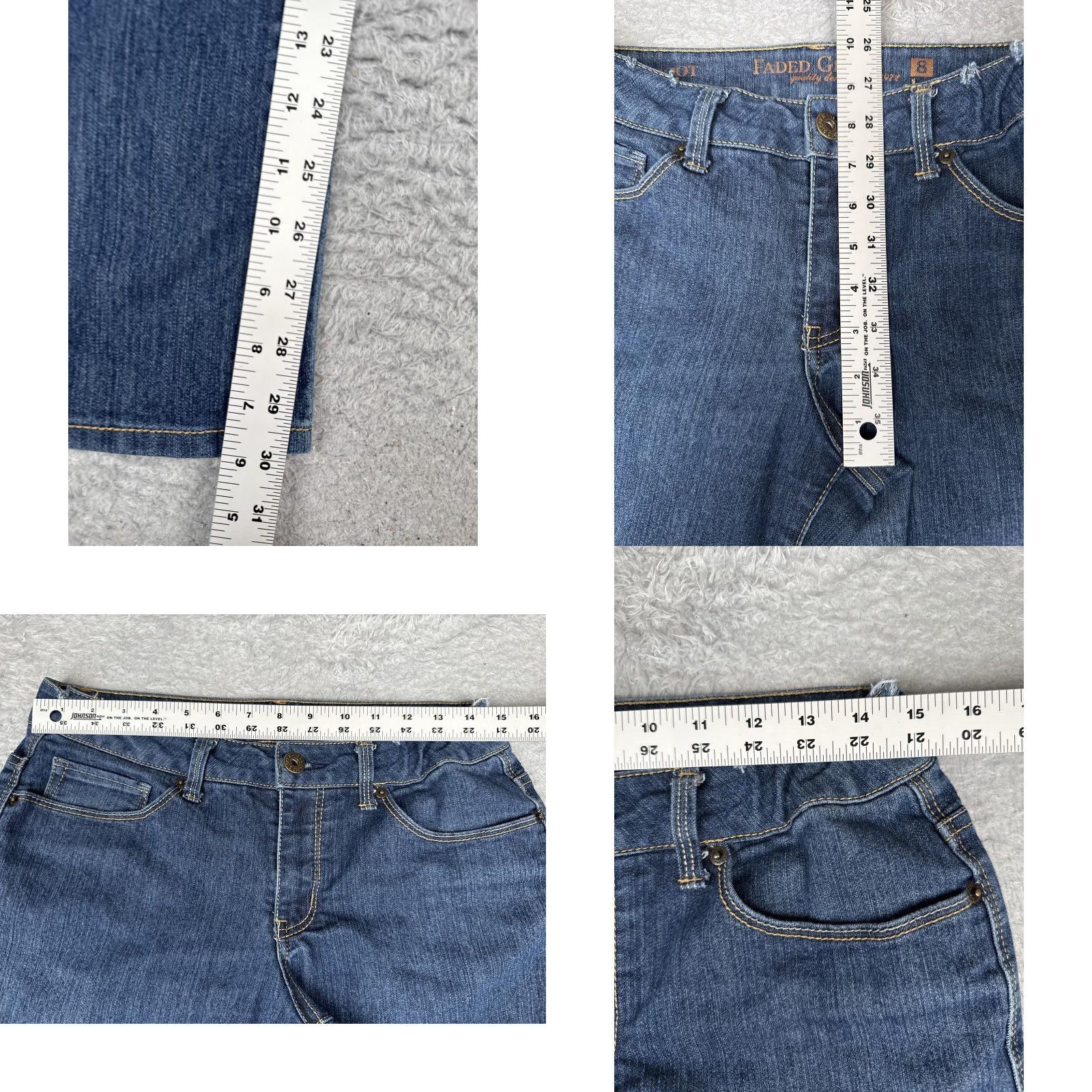 Faded Glory Faded Glory Jeans Womens 8 Bootcut 28x31 Blue Medium Wash Mid Rise Stretch 5-Pocket Denim Shirt? Size 30" / US 8 / IT 44 - 8 Thumbnail
