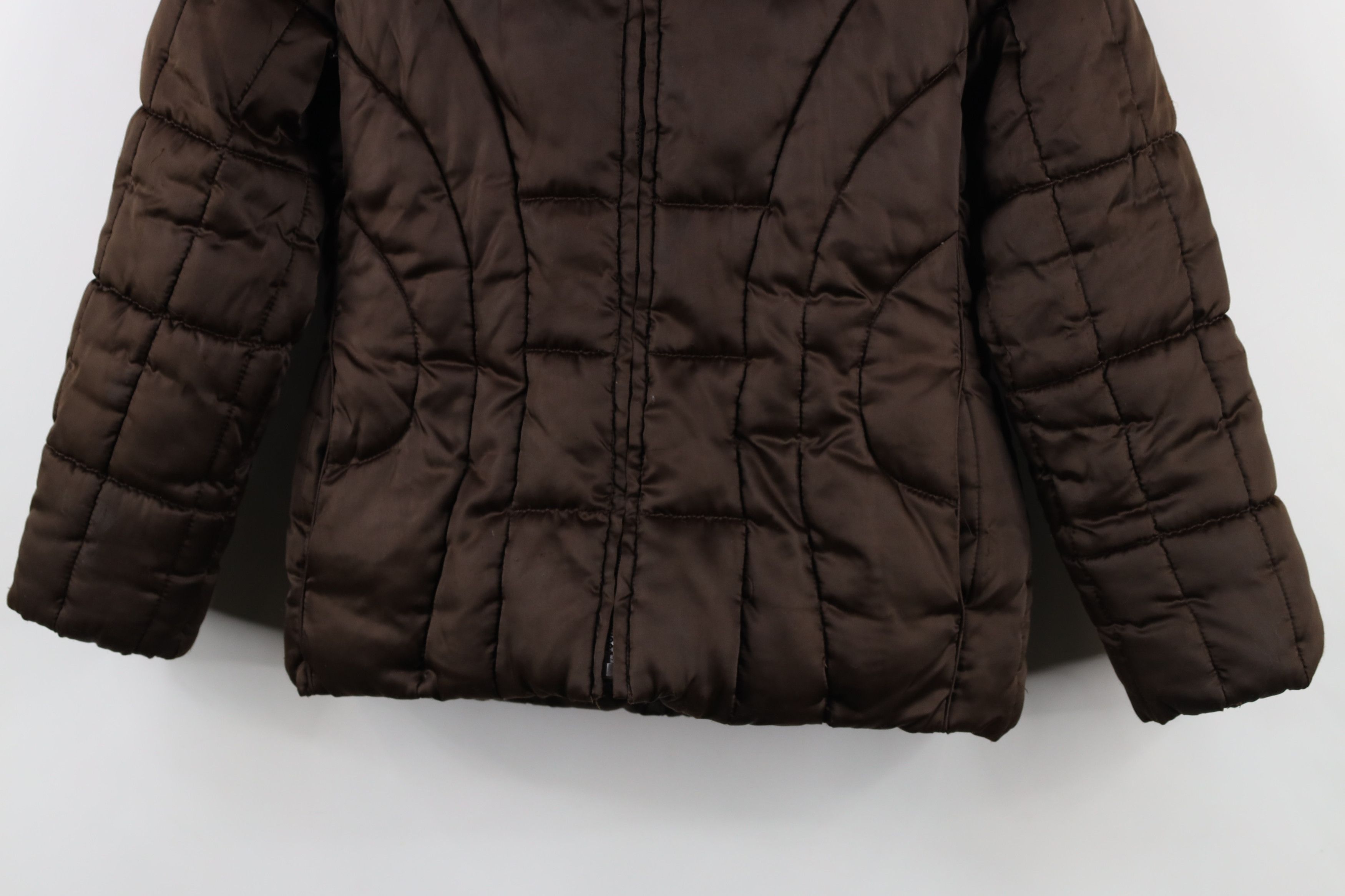 Vintage Vintage 90s Y2K Babydoll Faux Fur Trim Puffer Jacket Brown Size M / US 6-8 / IT 42-44 - 3 Thumbnail