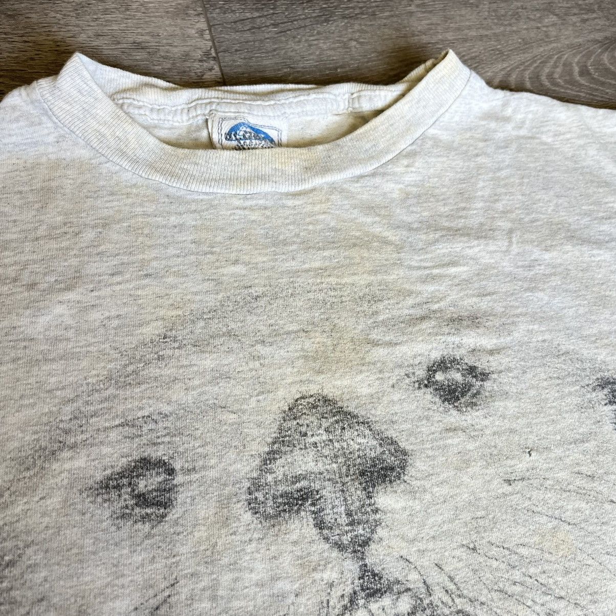 Vintage Vintage 1990s Animal World Otter Face Zoo Graphic Faded Tee Size US L / EU 52-54 / 3 - 8 Thumbnail