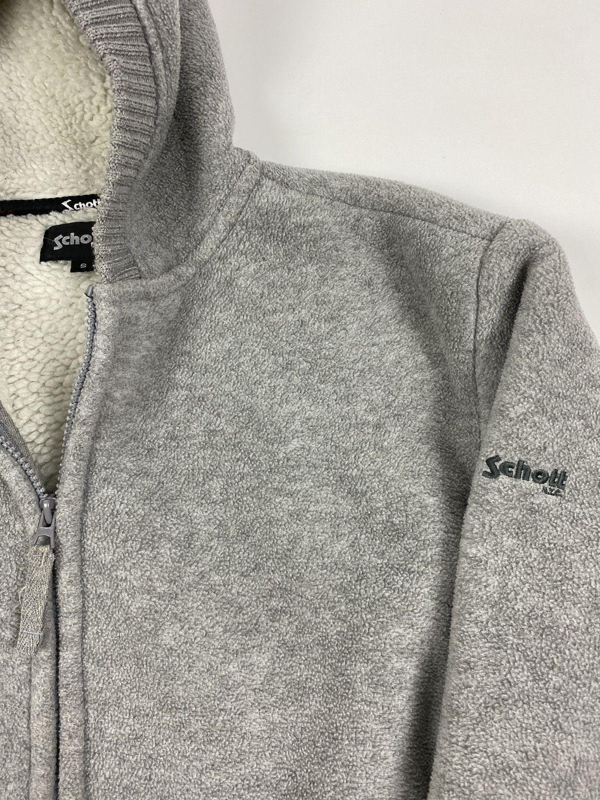 Schott Y2K Schott Sherpa Lined Boxy Fleece Hoodie Size US S / EU 44-46 / 1 - 4 Thumbnail