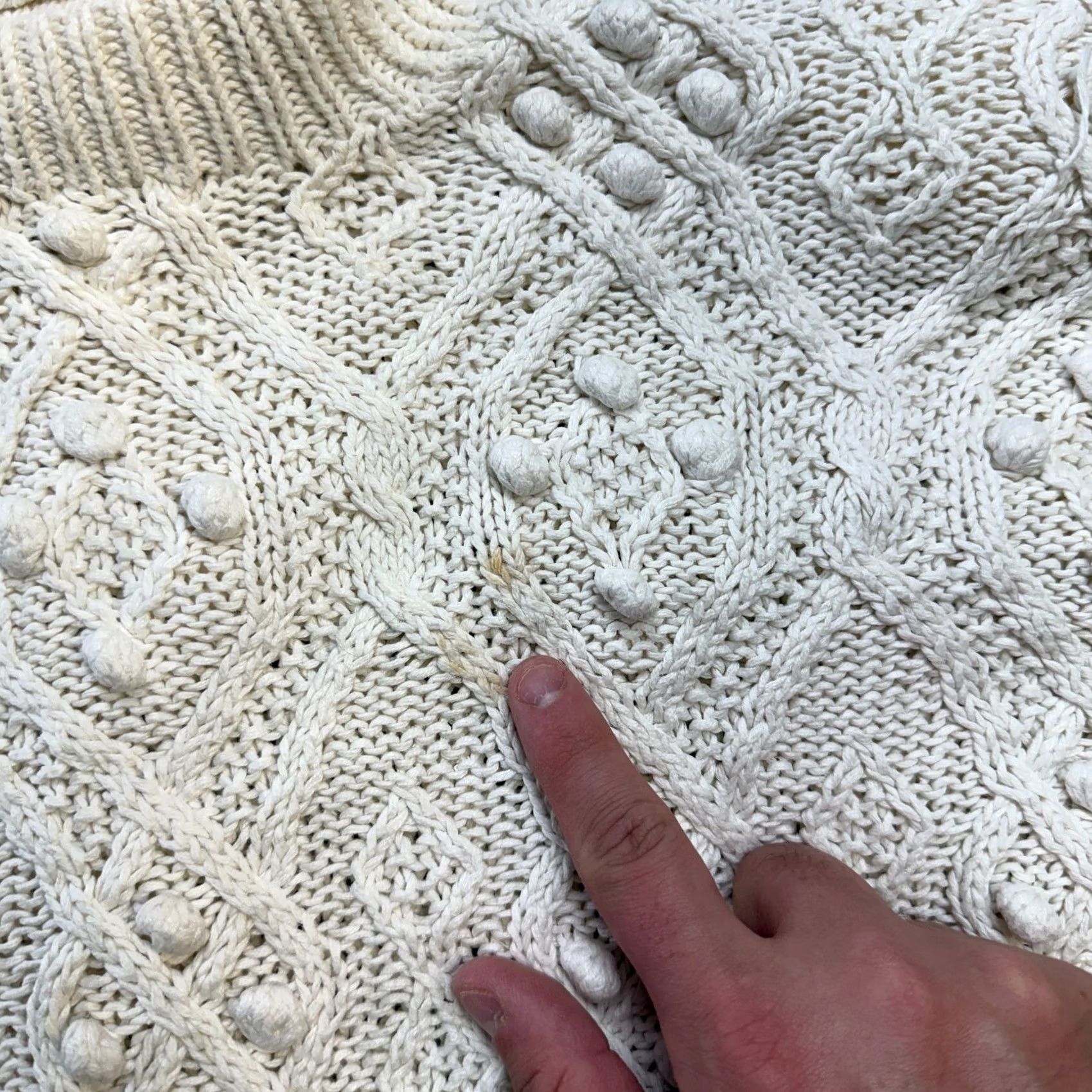 Vintage VTG Northern Isles Sweater Womens Large Ivory Mock Neck Cable Knit Pullover 90s Baggy Hair Bobbles, 90s Theme, Casual Womens Size L Size L / US 10 / IT 46 - 3 Thumbnail