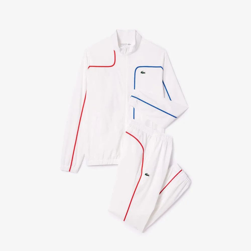 Lacoste o1s22i1n1124 Contrasting Stitching Sporty Tracksuit in White Size US M / EU 48-50 / 2 - 1 Thumbnail