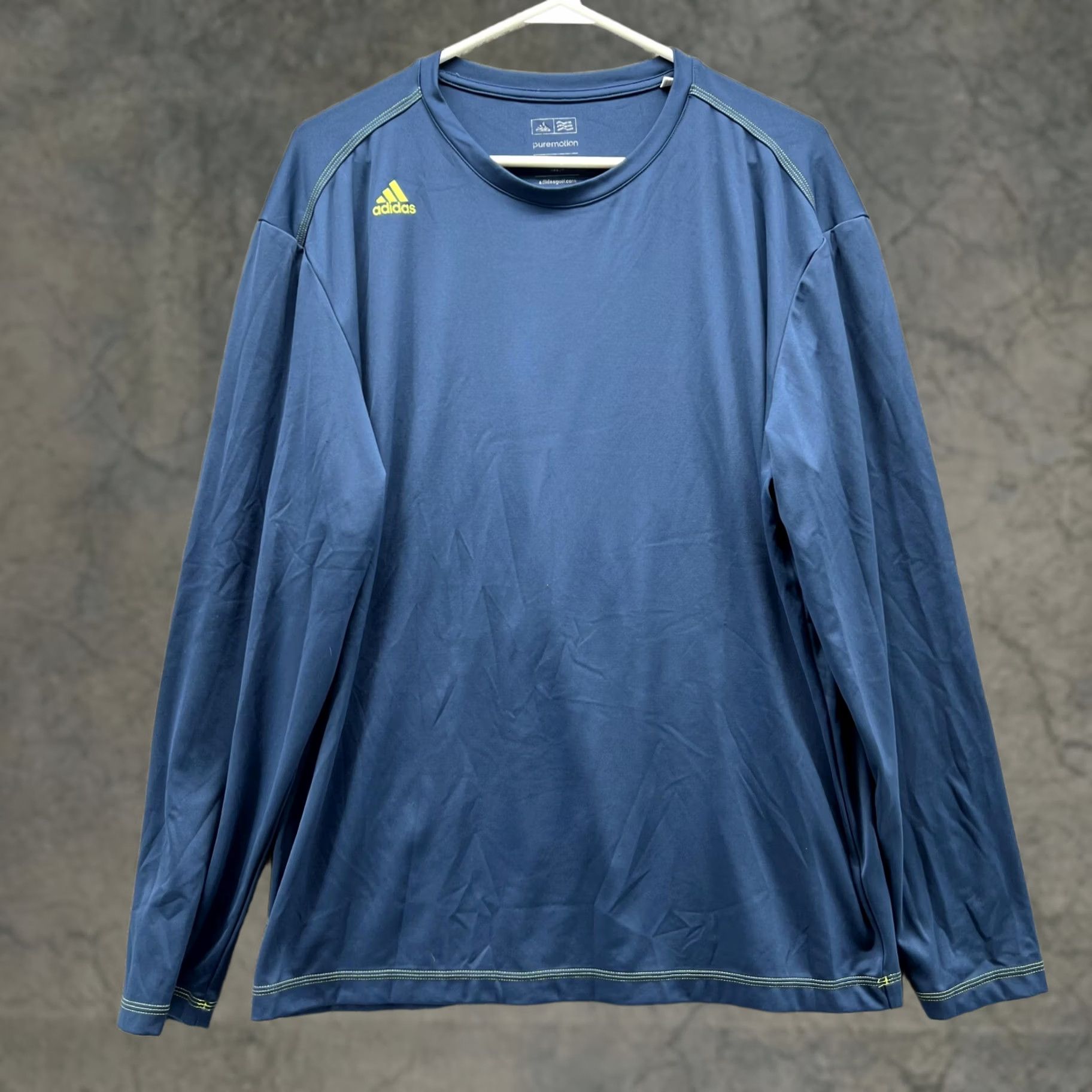 Adidas Adidas Shirt Men Medium Trefoil Blue Navy Pure Motion Polyester Crewneck Spandex Vintage No Size US M / EU 48-50 / 2 - 1 Thumbnail