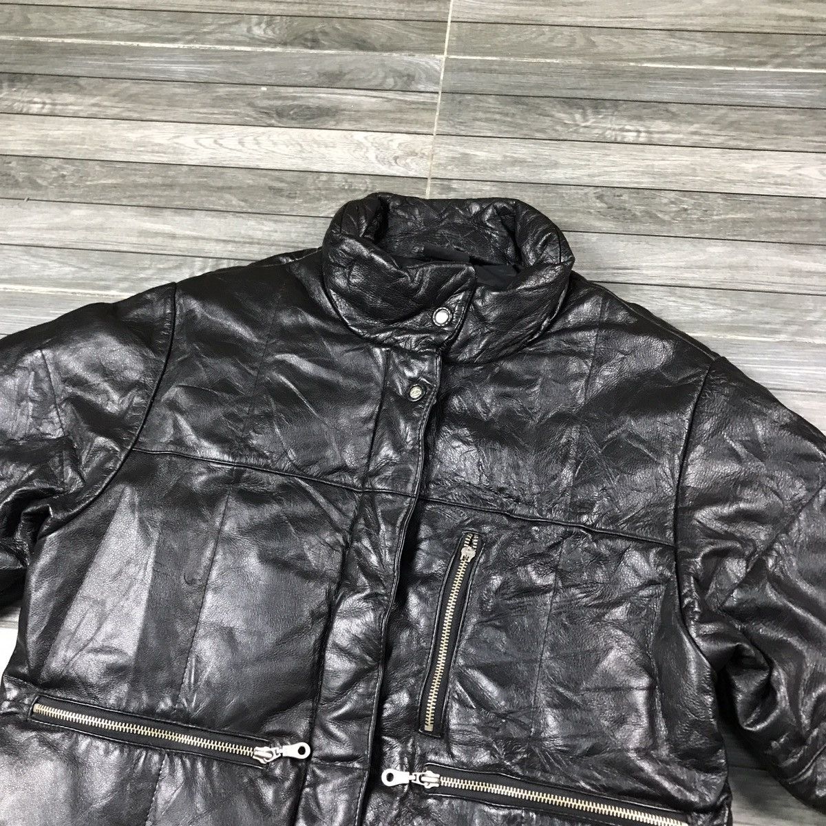 LEGERE MCM LEATHER JACKET PUFFER DOWN JACKET