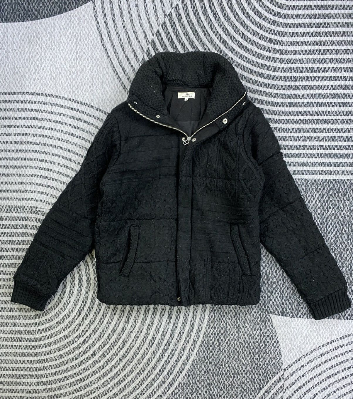 Japanese Brand Vintage Bernings Sho Zipper Premium Black Knit Jacket Size US M / EU 48-50 / 2 - 6 Thumbnail