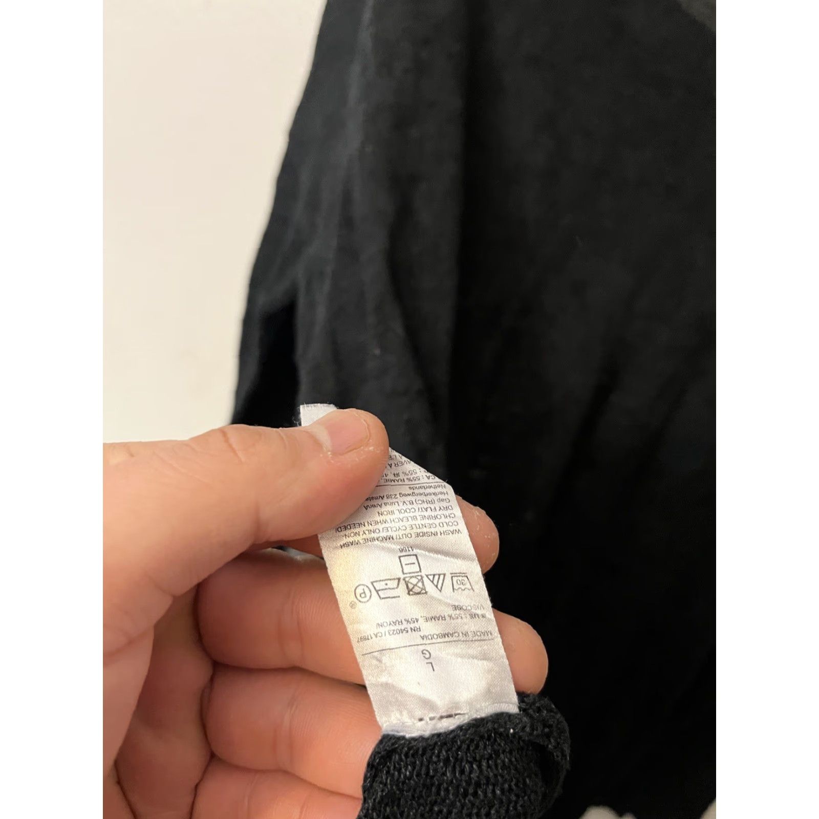 Banana Republic Banana Republic Solid Ramie Rayon Knit Sweater Large Black Ribbed Women Pullover Knit Shirt/Ribbed Viscose Blend Black Knit 90s Theme Rose Size L / US 10 / IT 46 - 4 Thumbnail
