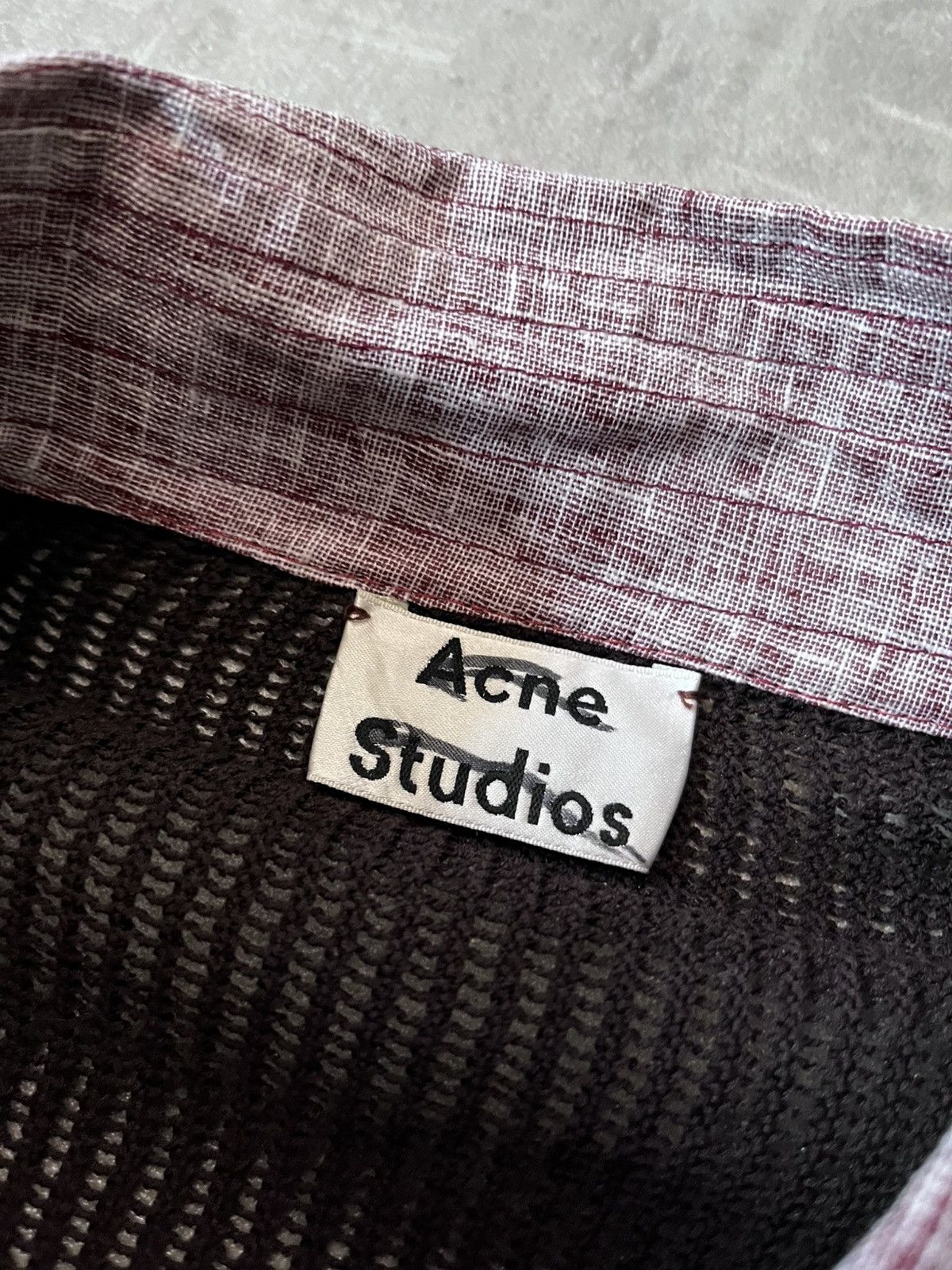 Acne Studios Acne Studios cotton waxed long sleeve polo black red Size US M / EU 48-50 / 2 - 9 Thumbnail
