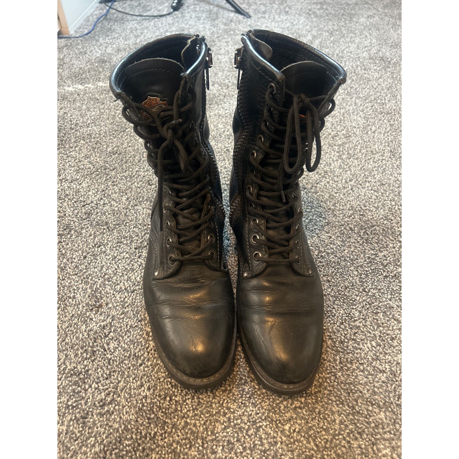 Harley Davidson Harley Davidson 88417 Women Ladies 7.5 M Zip Black Boot Size US 7.5 / IT 37.5 - 1 Thumbnail