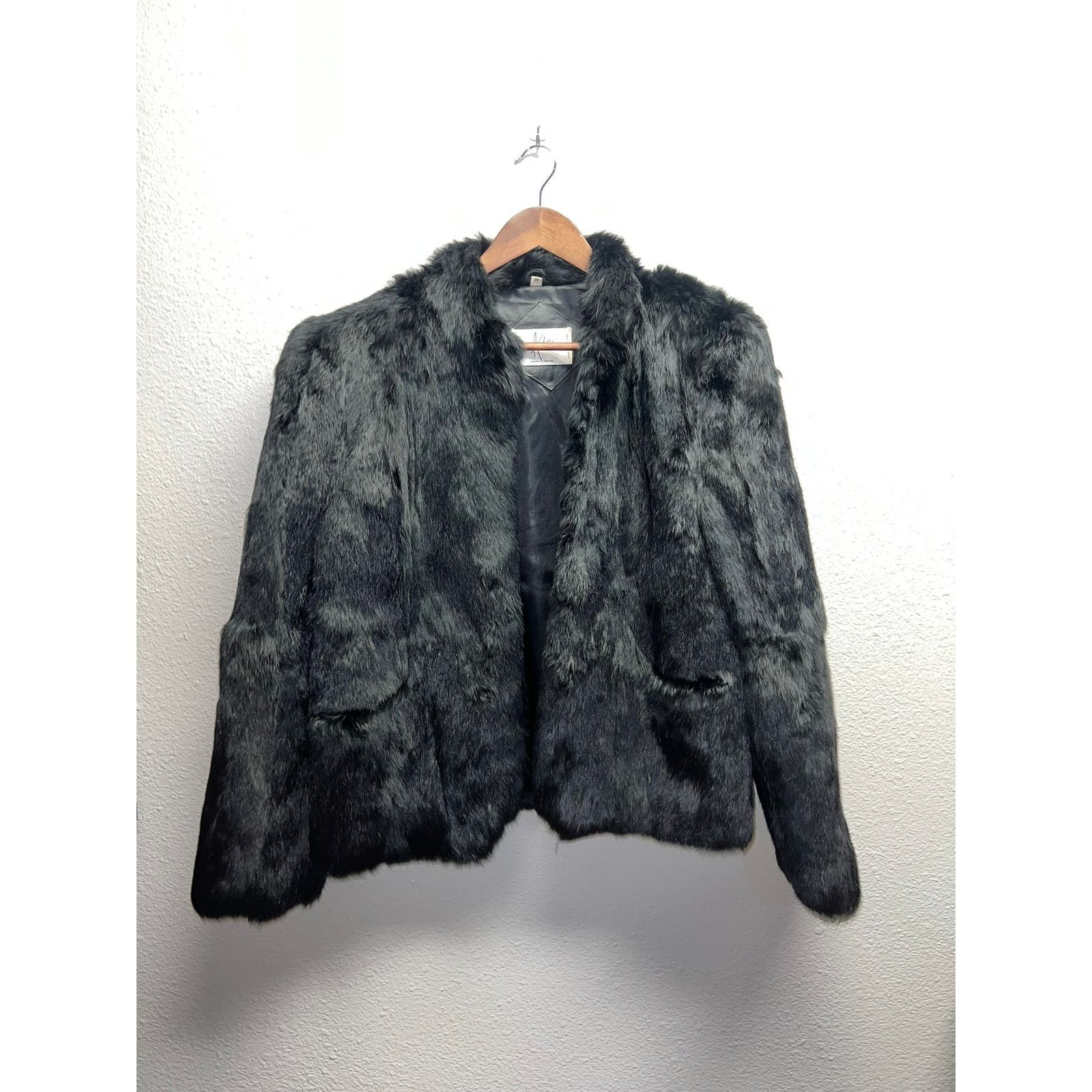 Vintage Vintage Ada Rabbit Fur Coat Black Dyed Montreal VTG Medium Size M / US 6-8 / IT 42-44 - 2 Thumbnail