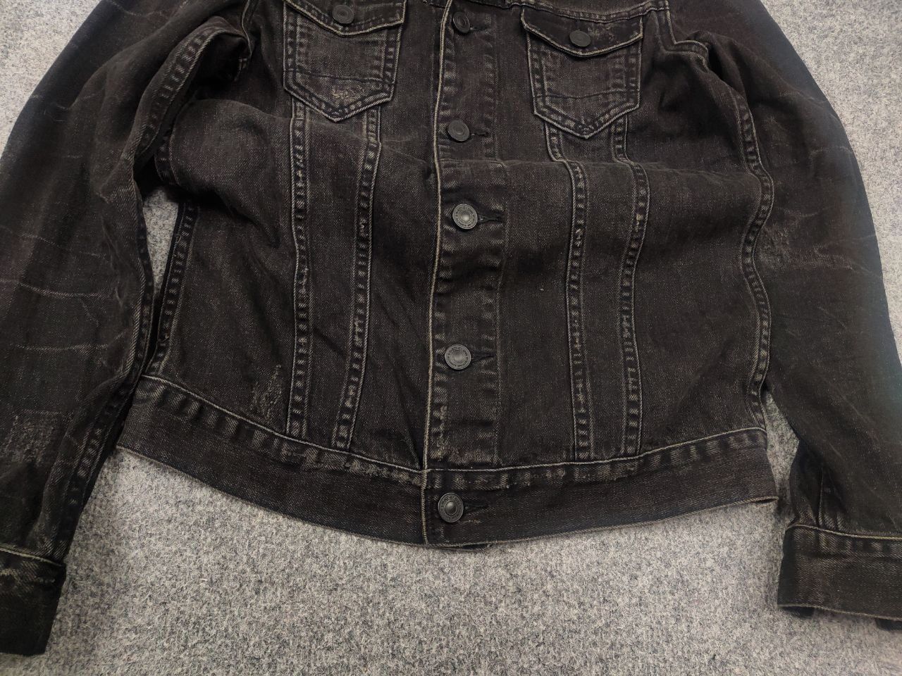 Allsaints Allsaints donlington Distressed Denim Jacket Washed Black Size US S / EU 44-46 / 1 - 5 Thumbnail