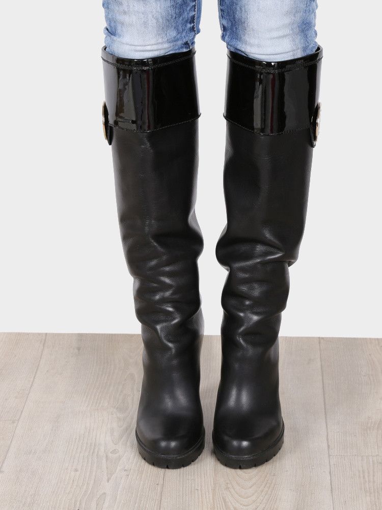 Dior DIOR Heels Boots Black Leather Logo Tall Shoes Size 39 Size US 9 / IT 39 - 3 Thumbnail