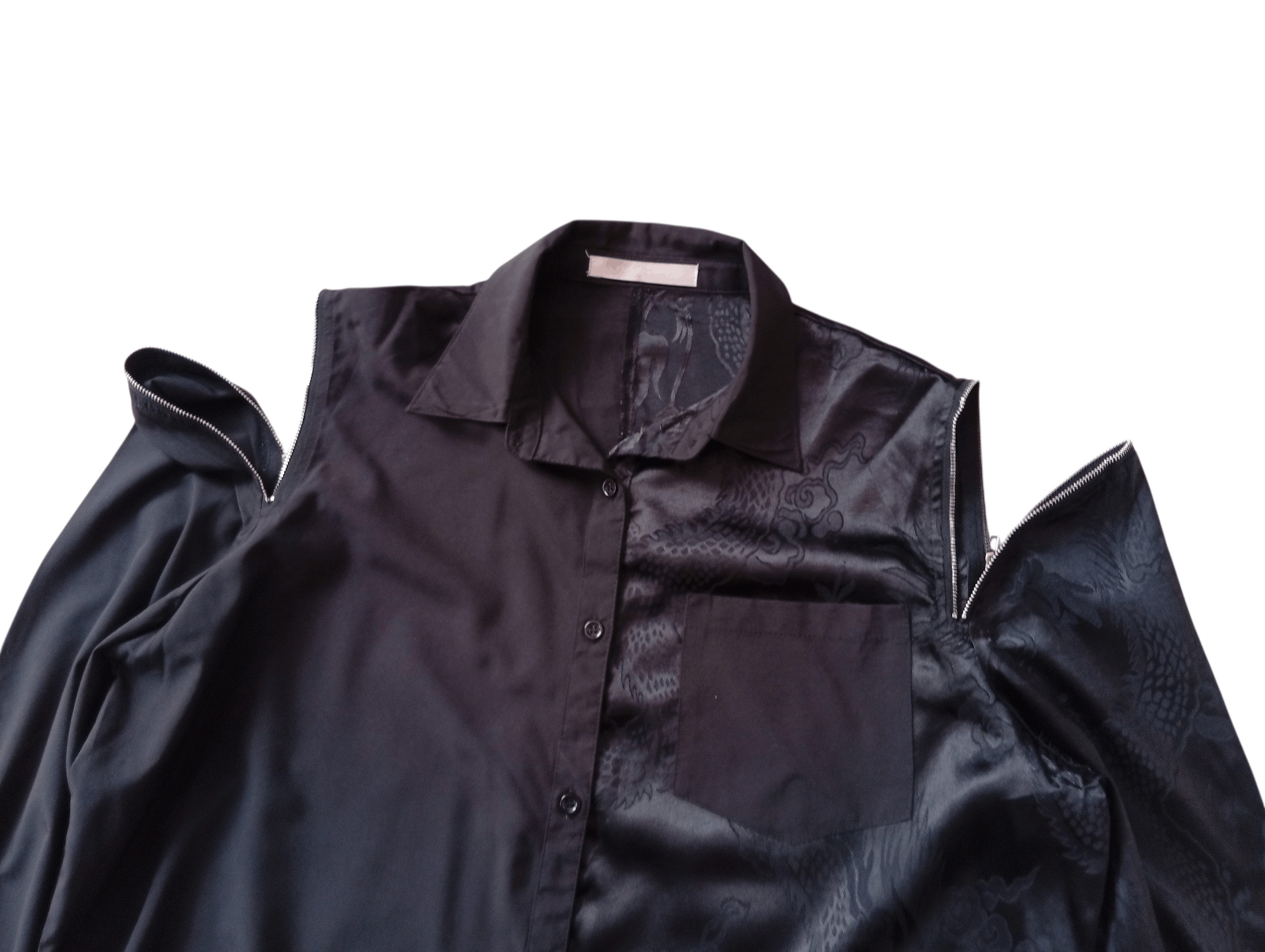 Japanese Brand Sheena Del Ray oversized dragon split black shirt Size M / US 6-8 / IT 42-44 - 4 Thumbnail