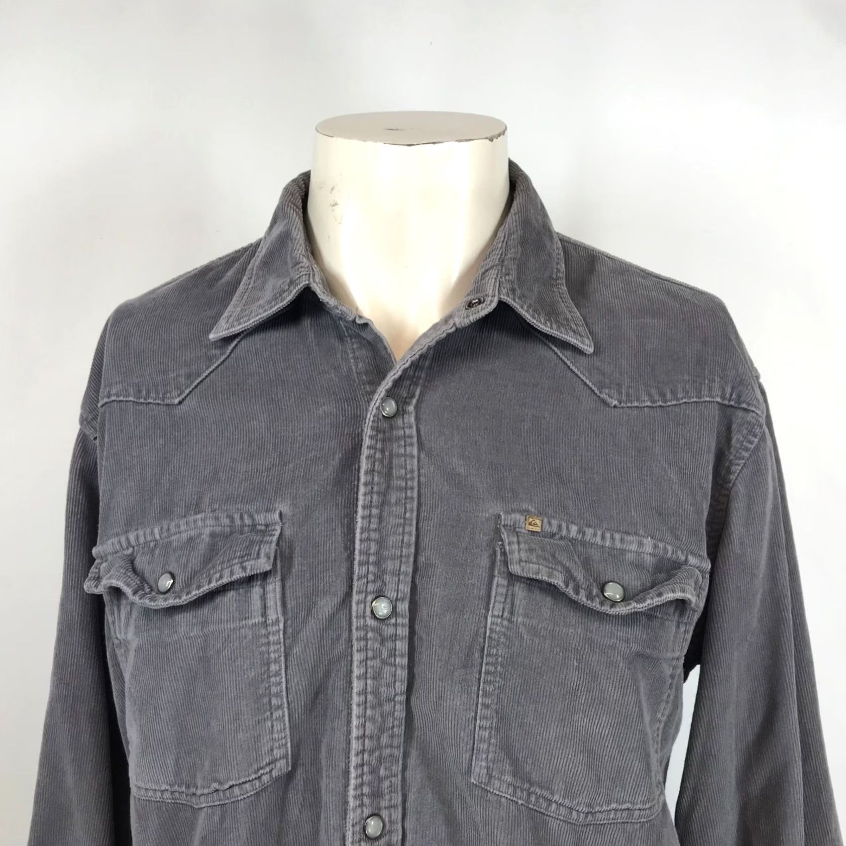 Quiksilver VINTAGE QUICKSILVER Shirt Mens Medium Gray Western BOARD SNAP FRONT Y2K Size US M / EU 48-50 / 2 - 2 Thumbnail