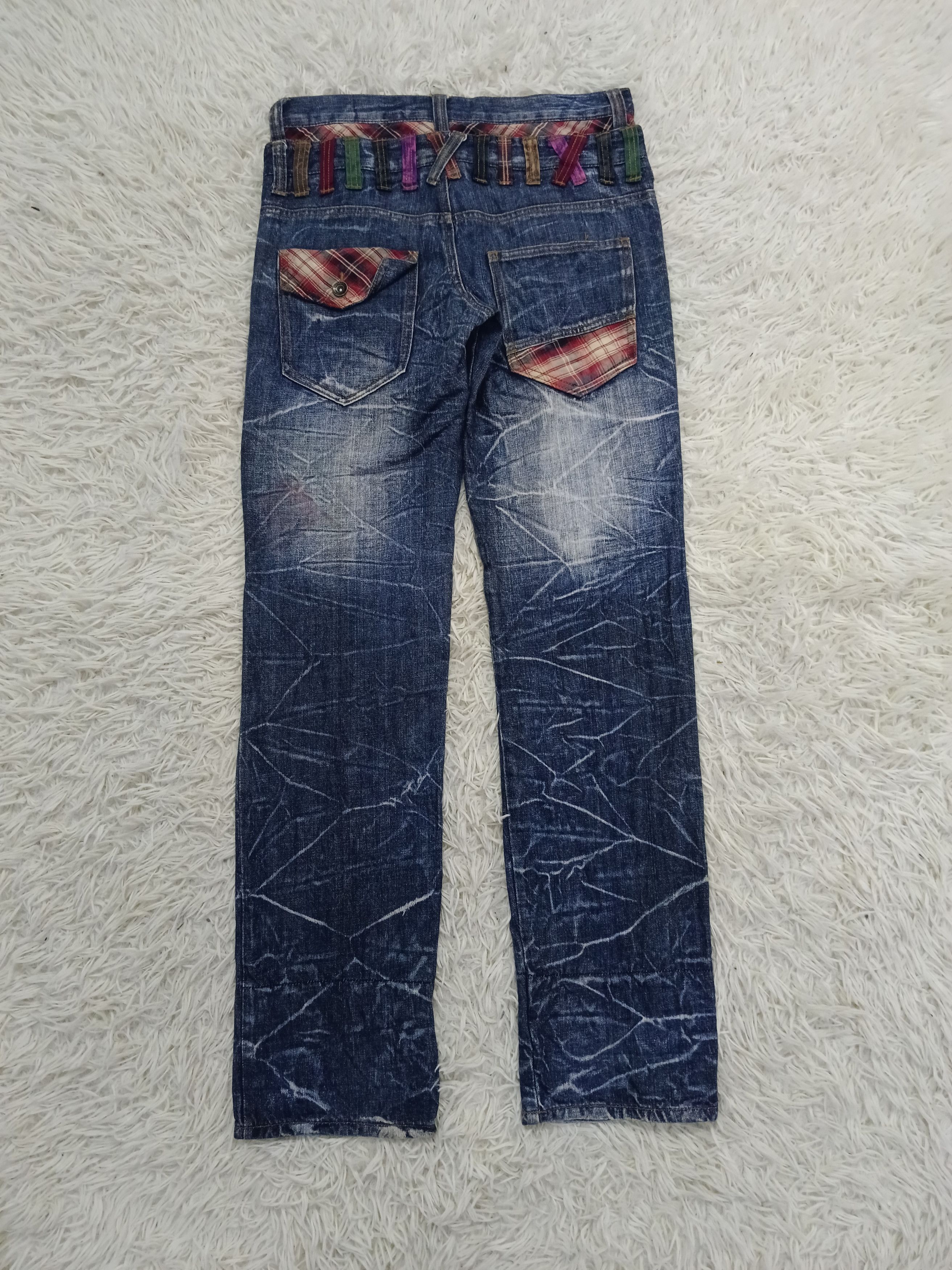 Japanese Brand INSANE 90s SICK DOUBLE WAIST NYLAUS DENIM PANTS Size US 30 / EU 46 - 2 Thumbnail