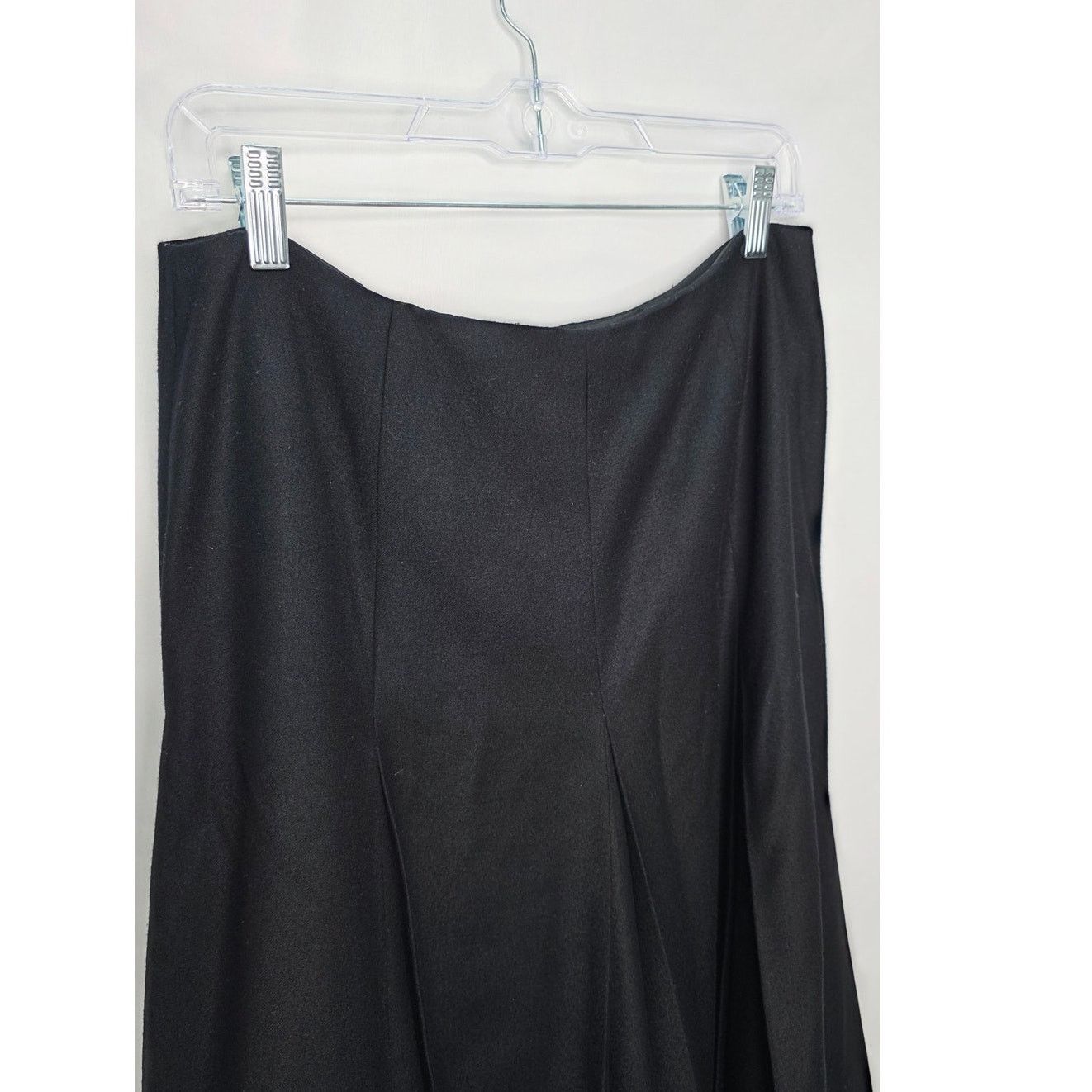 Talbots Vintage Talbots Petites Black Pleated Skirt Lined Wool Blend Size 34" / US 12 / IT 48 - 5 Thumbnail
