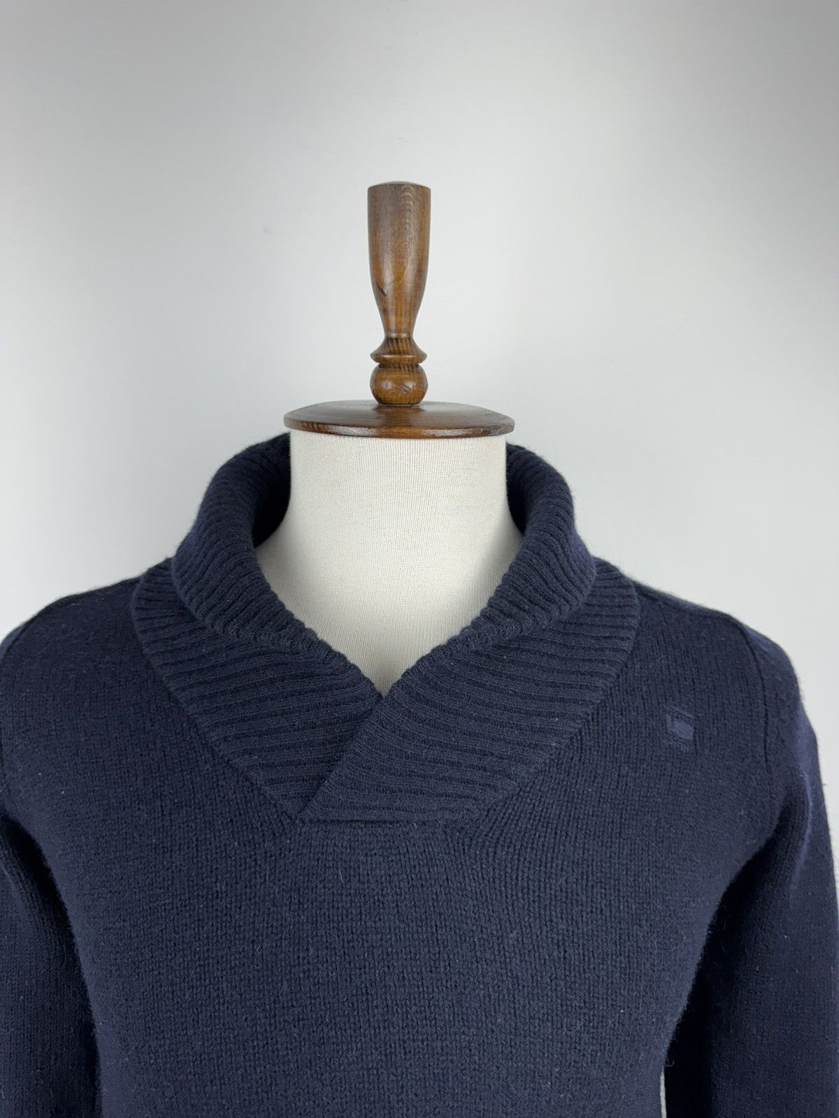 G-Star × Vintage Men G-Star Raw Gammit Shawl Collar Knit Long Sleeve Sweater Size US M / EU 48-50 / 2 - 2 Thumbnail