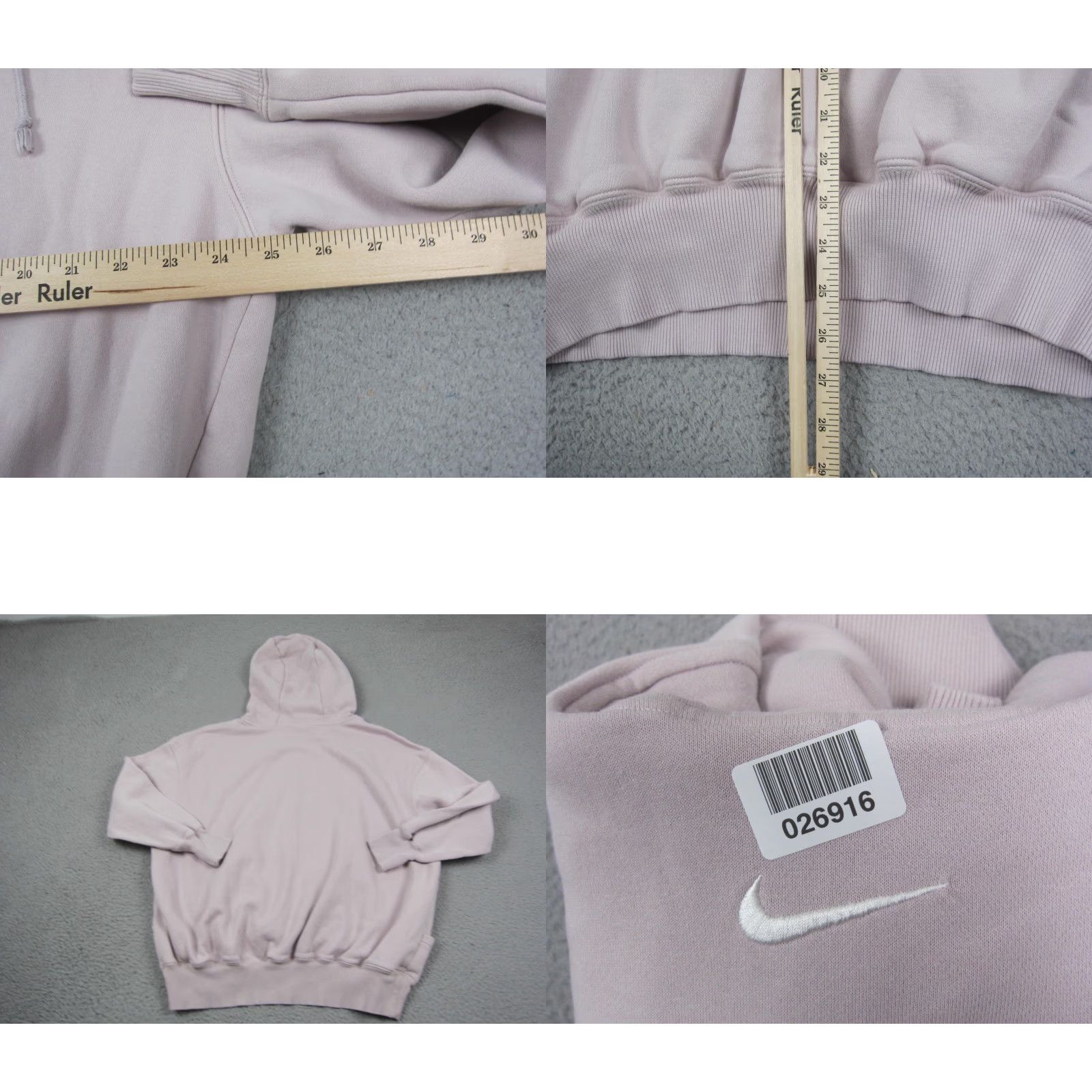 Nike NIKE Hoodie Mens L Pink Mauve Center Swoosh Fleece Sweatshirt Pullover Sportswear 90s Hooded Pockets Size US L / EU 52-54 / 3 - 8 Thumbnail