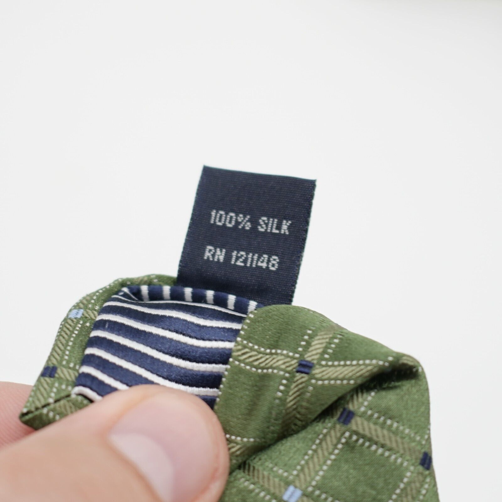 Nautica Nautica Green Woven Check Silk Tie Size ONE SIZE - 5 Thumbnail