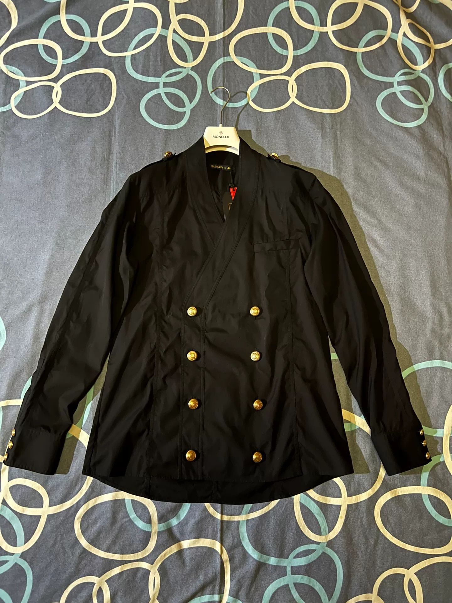 Balmain balmain x hm black double-breasted blazer Size US L / EU 52-54 / 3 - 1 Thumbnail