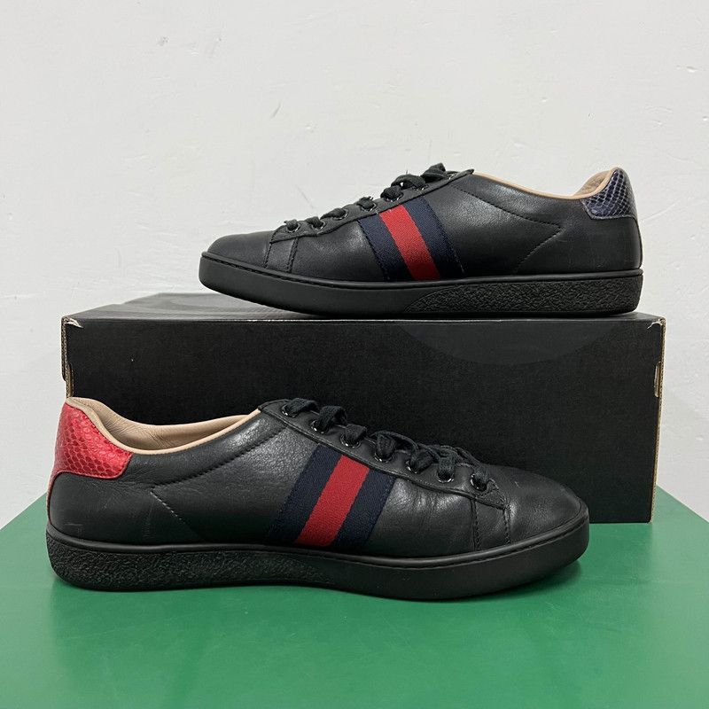 Gucci Gucci ACE Leather Bee Embroidered Sneakers - Size US 7.5 / IT 37.5 - 9 Thumbnail