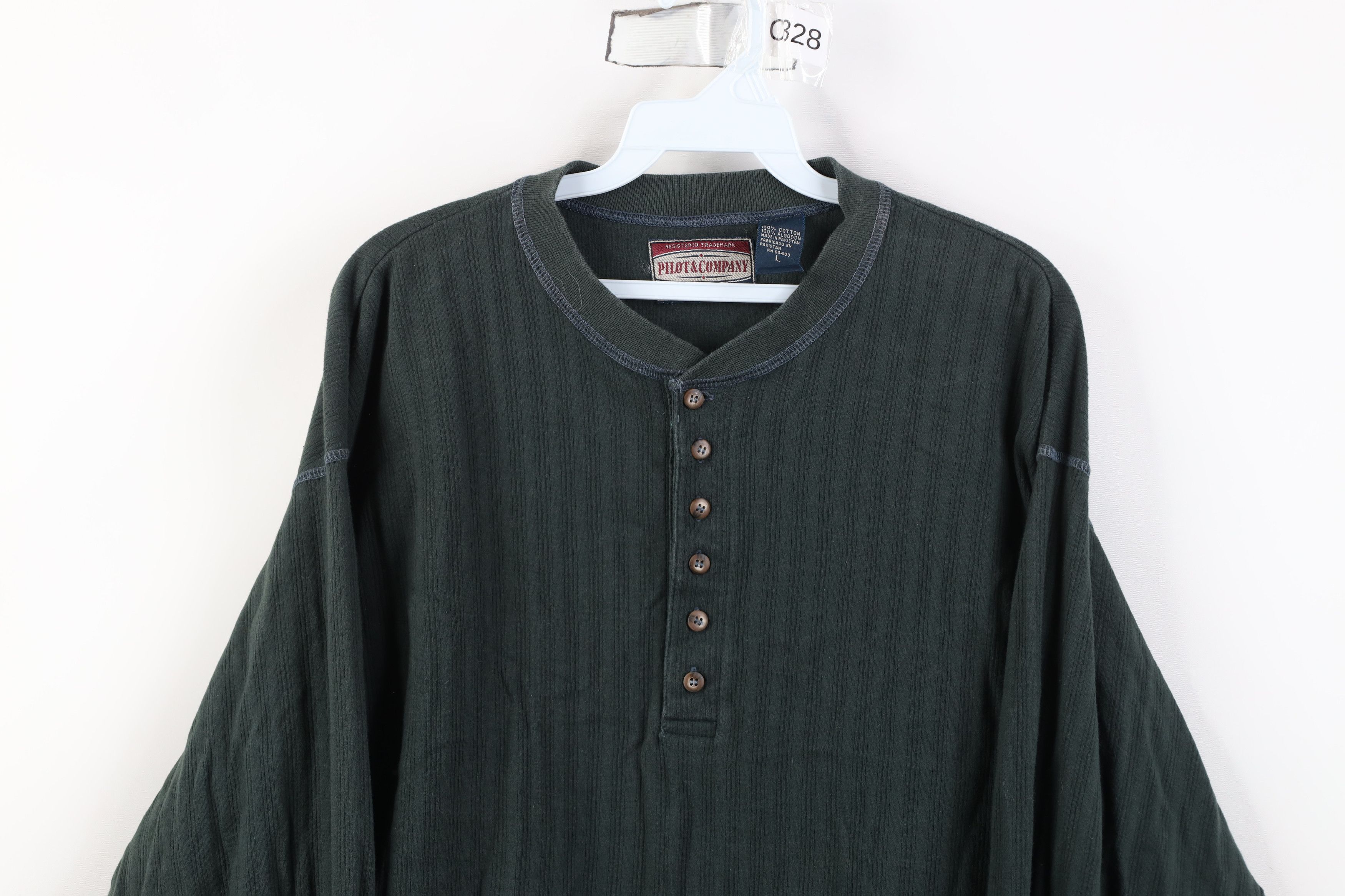 Vintage Vintage 90s Streetwear Knit Long Sleeve Henley T-Shirt Size US L / EU 52-54 / 3 - 2 Thumbnail