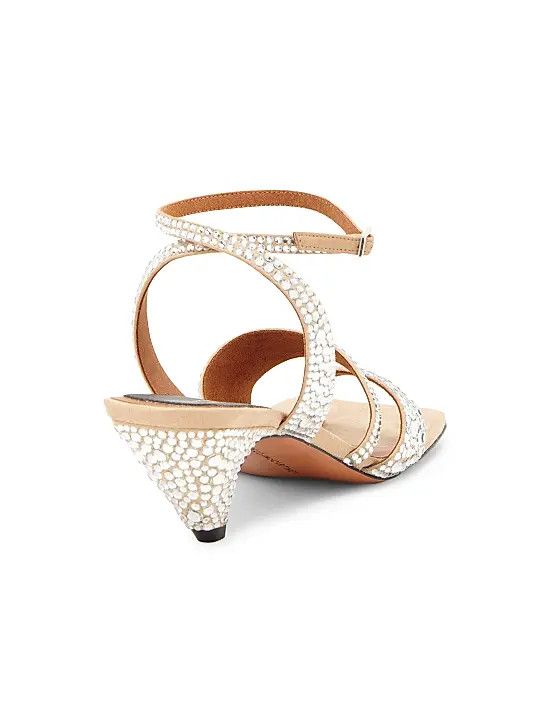 Stella McCartney os11x1225 Spur 48MM Hotfix-Embellished Sandals in Beige Size US 9 / IT 39 - 3 Thumbnail
