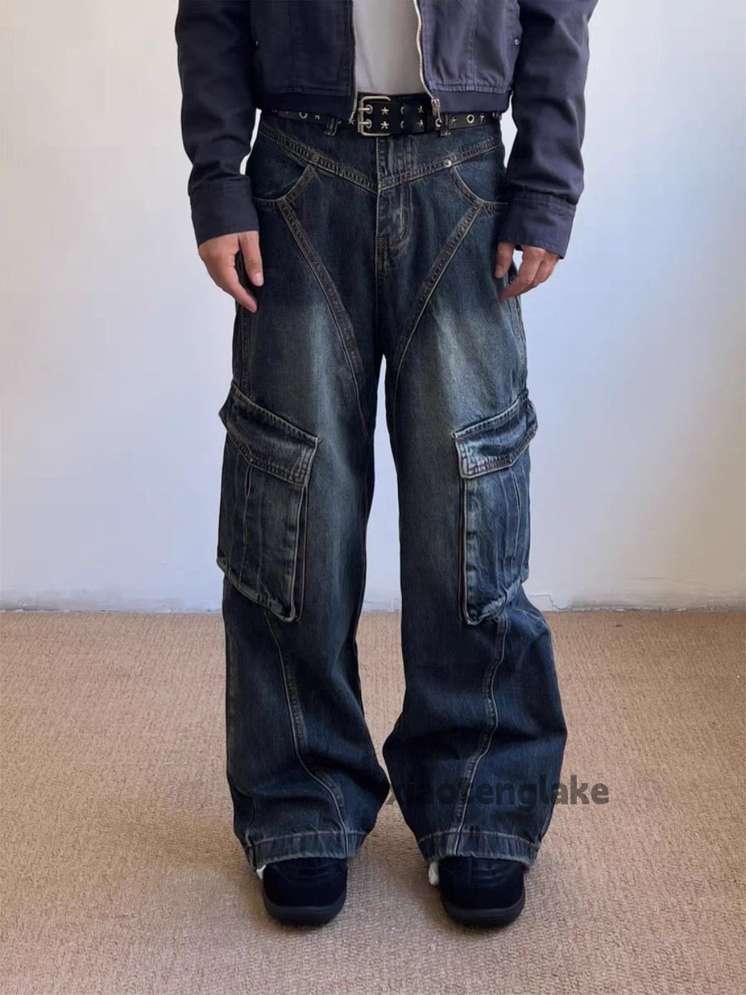 Jean Zx utility skate hiphop cargo loose baggy cargo jeans Size US 33 - 7 Thumbnail
