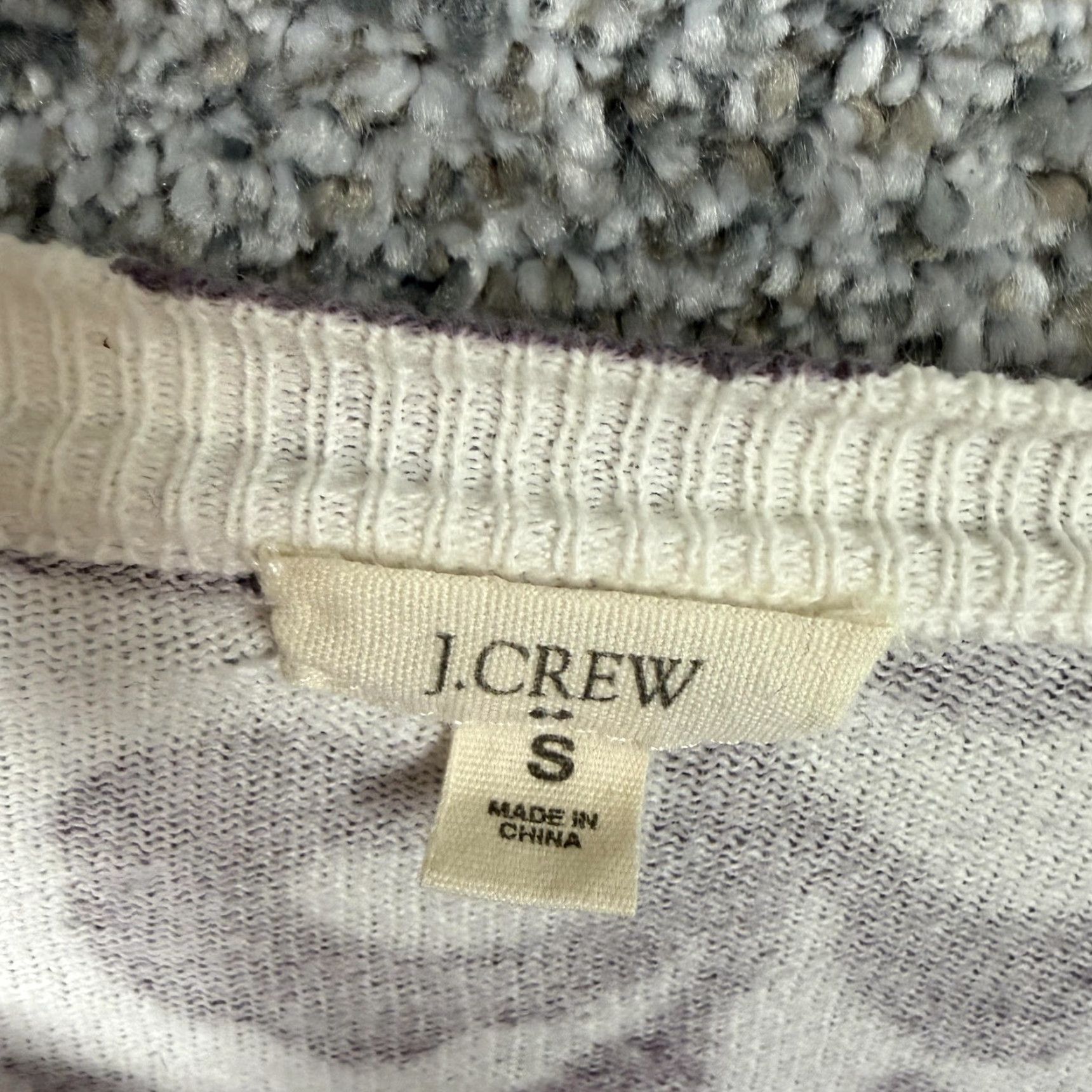 J.Crew J.Crew Cardigan Sweater Womens S White Purple Floral Damask Knit Spring Preppy Size S / US 4 / IT 40 - 5 Thumbnail