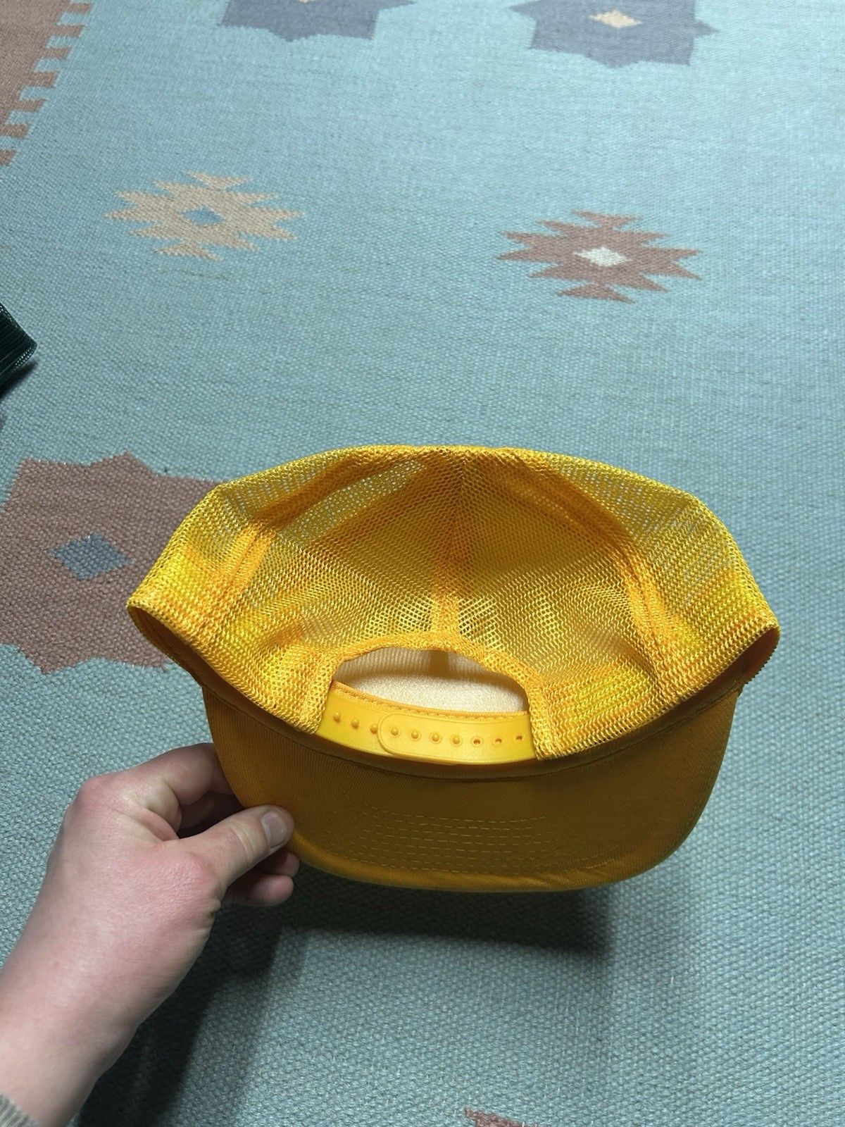 Vintage Vtg trucker hat mesh Schroeder Sod Farms Missouri yello snap Size ONE SIZE - 5 Thumbnail