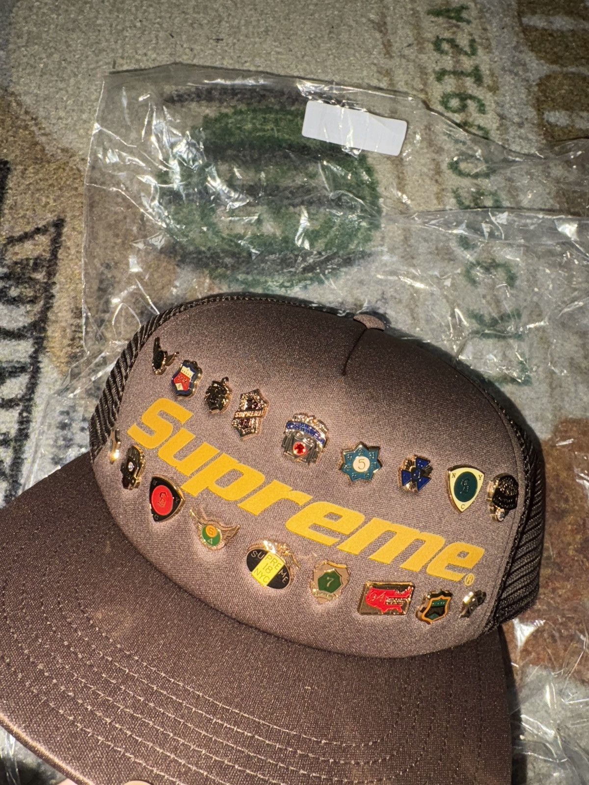 Supreme Supreme Pins Mesh Back 5-Panel Brown Size ONE SIZE - 2 Thumbnail