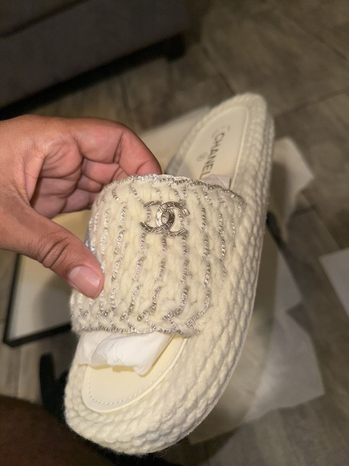 Chanel Chanel Beige Clair Mule Braided Knit Slide/Sandal Size US 9 / EU 42 - 7 Thumbnail