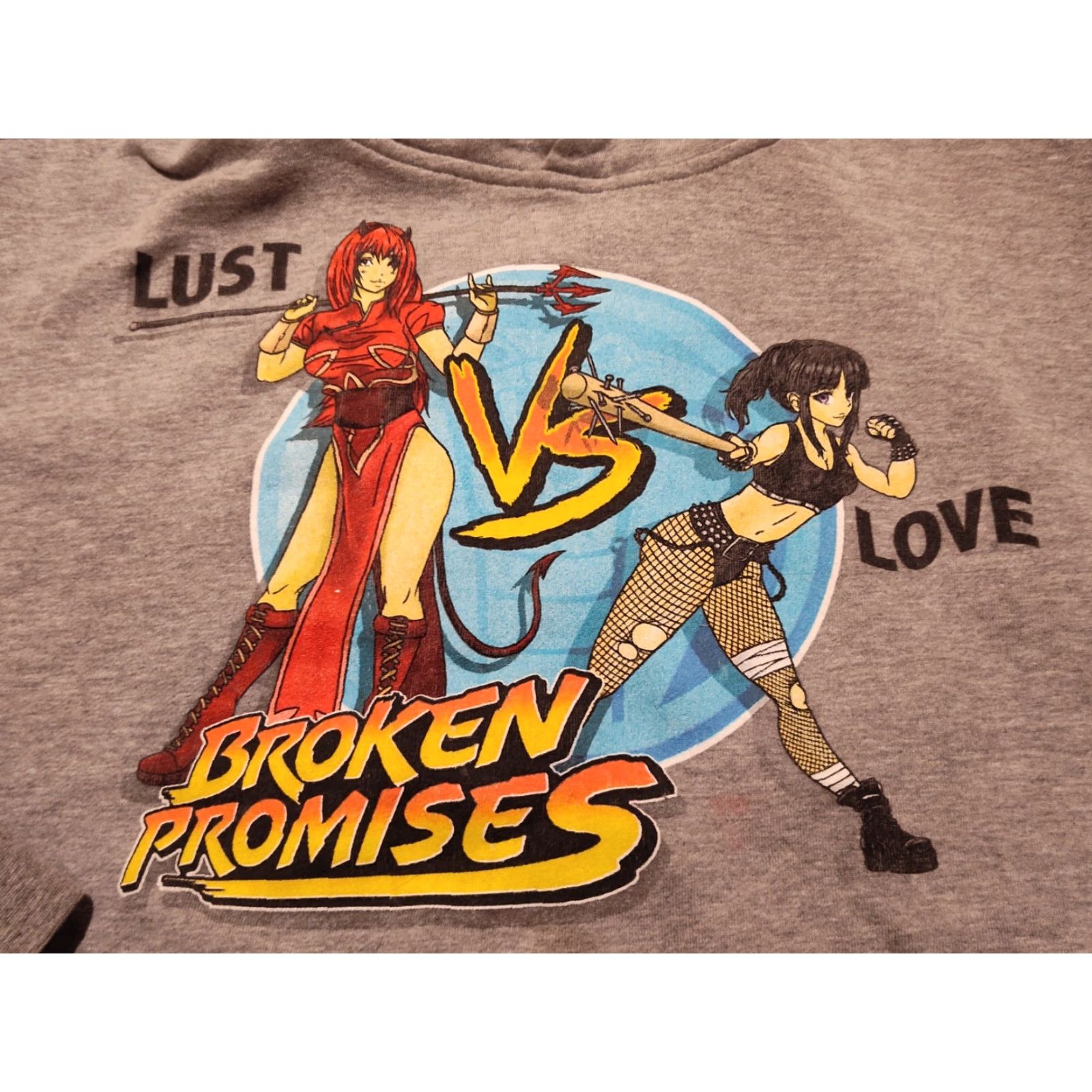 Broken Promises Co. Broken Promises Men's Pullover Hoodie Long Sleeve Sweatshirt Grey Fall Winter Anime Graphic Size Large Size US L / EU 52-54 / 3 - 2 Thumbnail