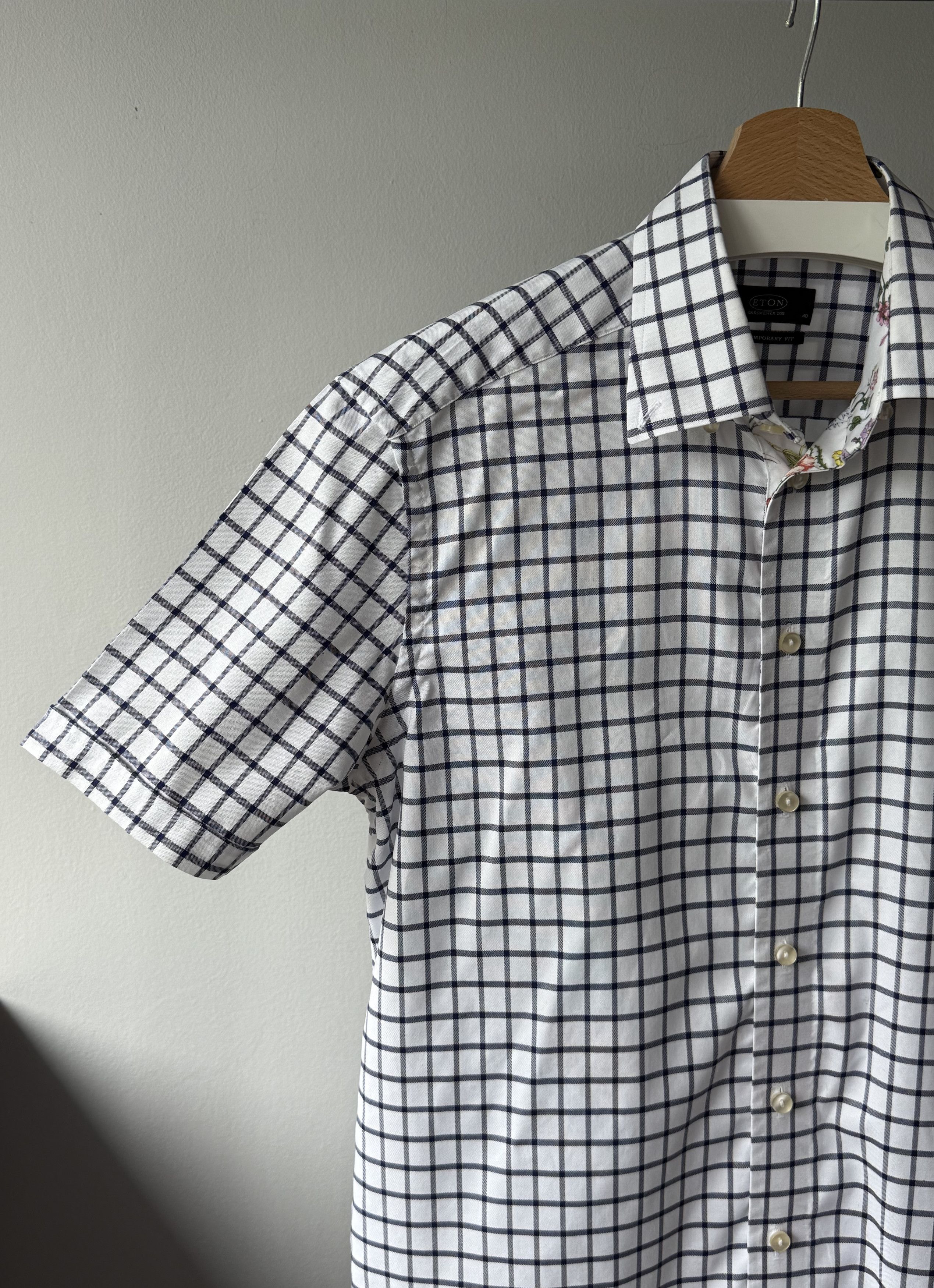 Eton Eton Ganghester 1928 Contemporary Fit Plaid Floral S/S Shirt Size US M / EU 48-50 / 2 - 5 Thumbnail