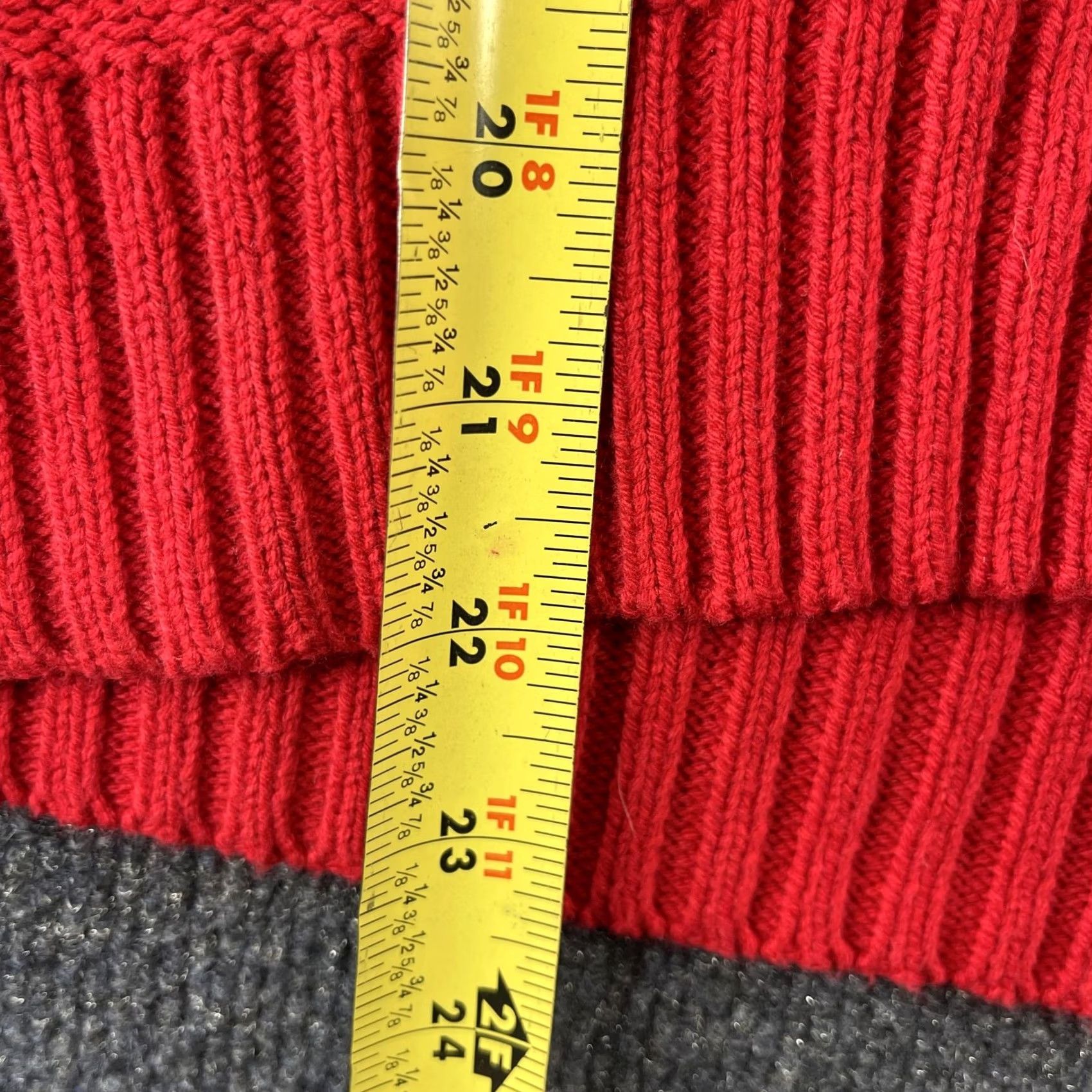 Ralph Lauren Lauren Ralph Lauren Sweater Womens Large Red Shawl Collar Henley Knit Pullover Size L / US 10 / IT 46 - 3 Thumbnail