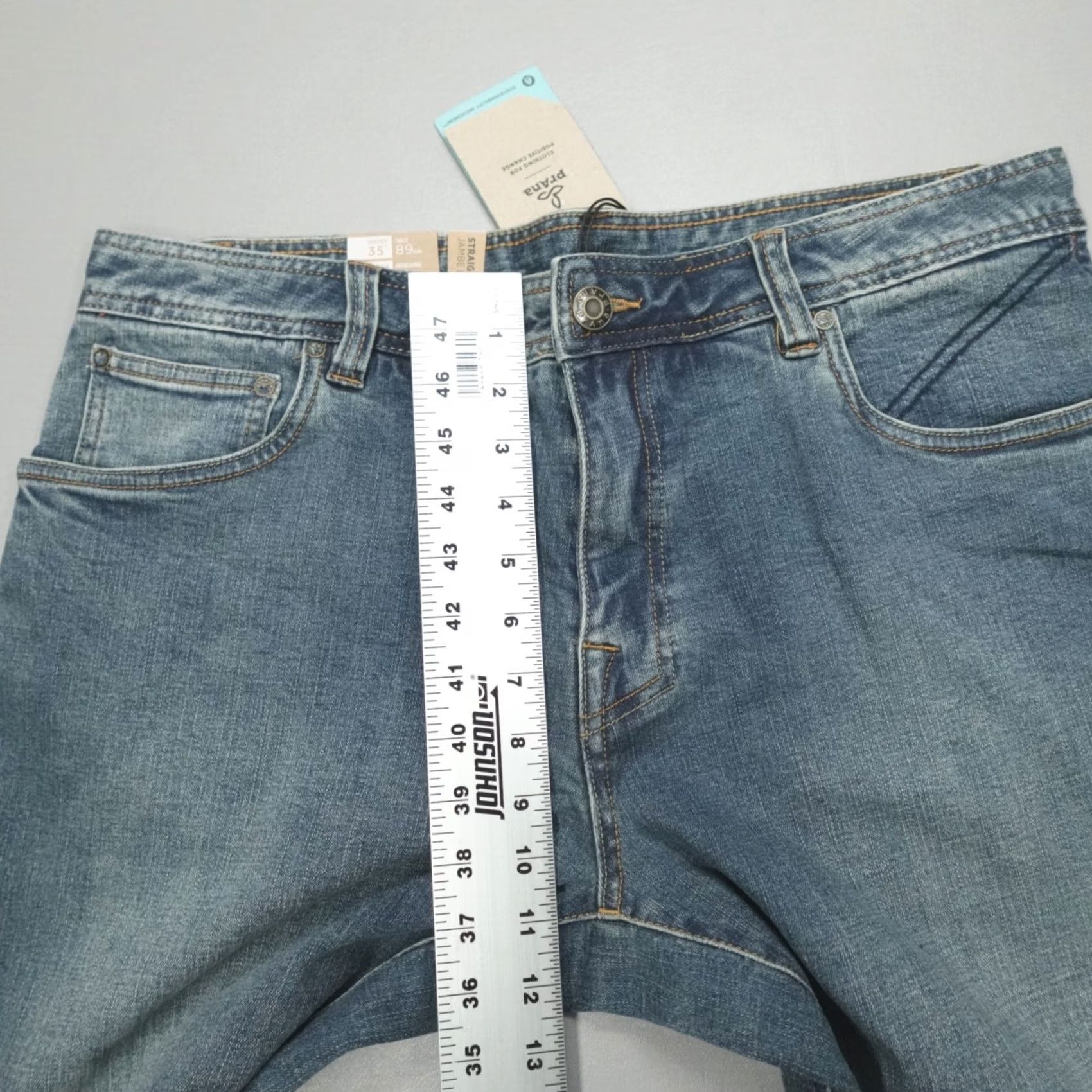 Prana Prana Axiom Jeans Men 35x32 Stone Wash Stretch Denim Standard Fit Shirt? Size US 35 - 6 Thumbnail