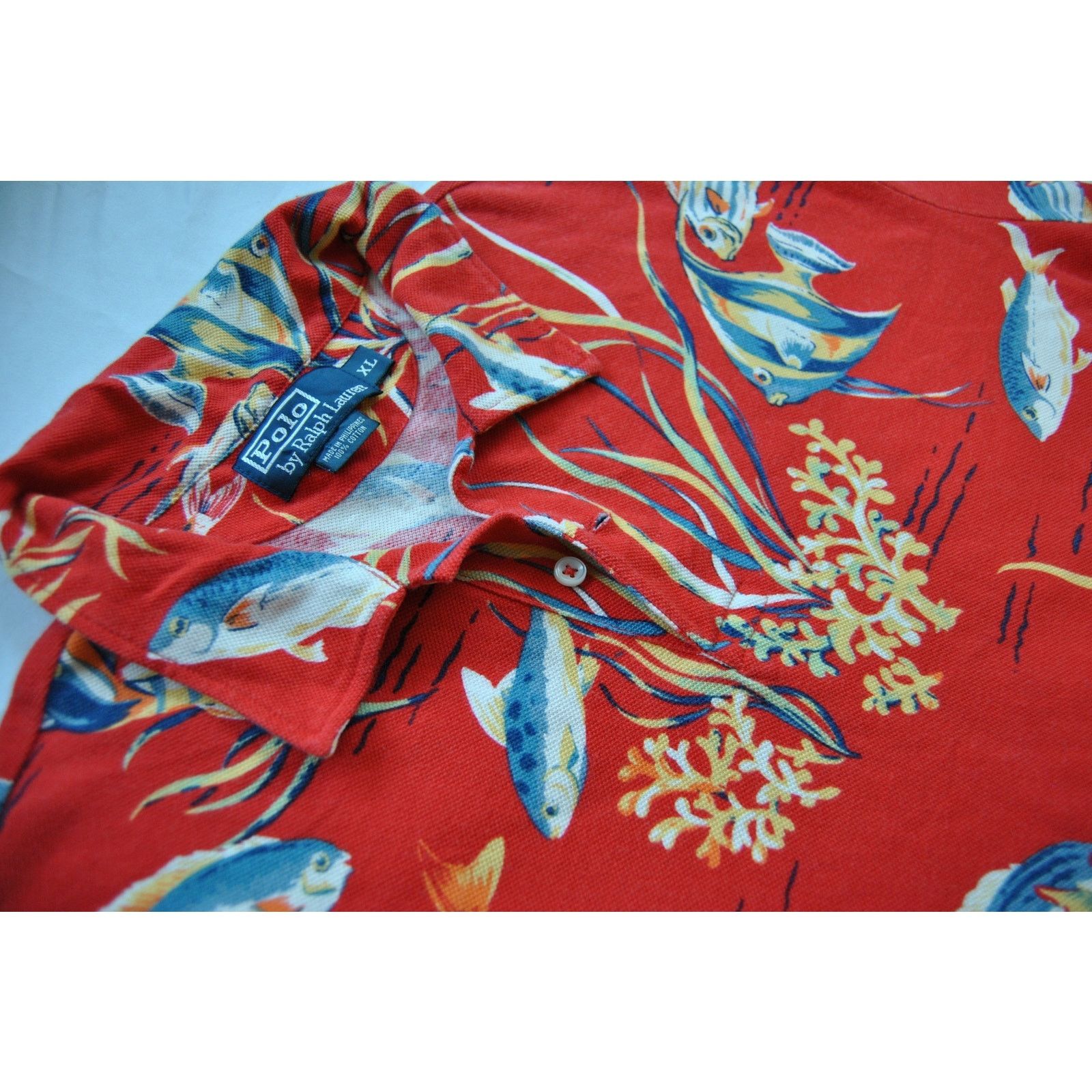 Ralph Lauren Vintage Ralph Lauren XL Hawaiian Tropical Fish Polo Size US XL / EU 56 / 4 - 3 Thumbnail