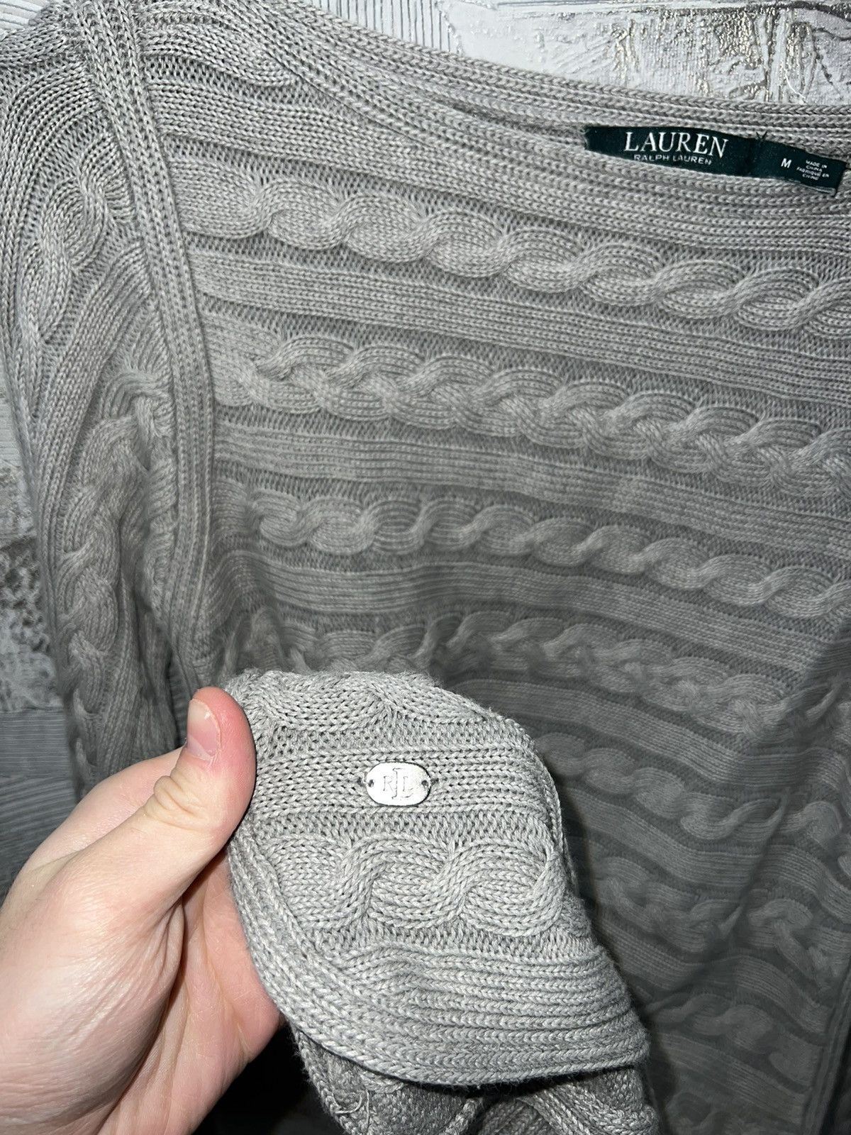Polo Ralph Lauren × Vintage Polo Ralph Lauren Vintage Green Label knitted sweater gray Size M / US 6-8 / IT 42-44 - 3 Thumbnail