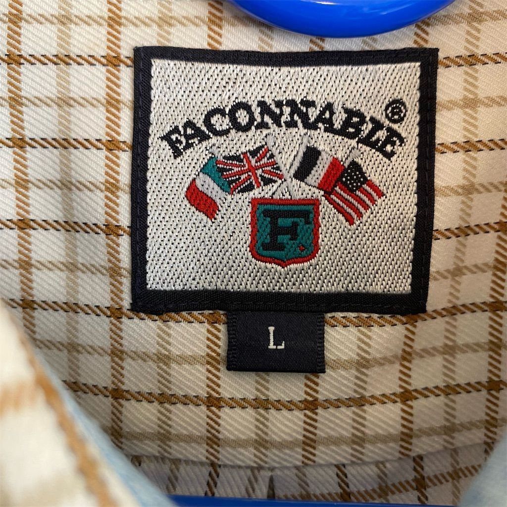 Faconnable Faconnable Men's L Beige Check Long Sleeve Button-Up Shirt Size US L / EU 52-54 / 3 - 5 Thumbnail