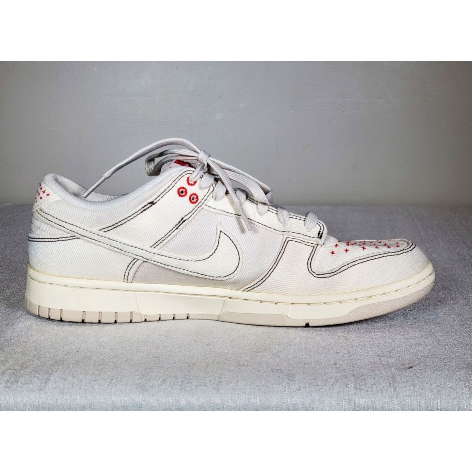 Nike Nike Dunk Low Retro SE Sashiko Denim Men’s US 9.5 Light Orewood Brown / Pale Ivory Shoes Size US 9 / EU 42 - 4 Thumbnail