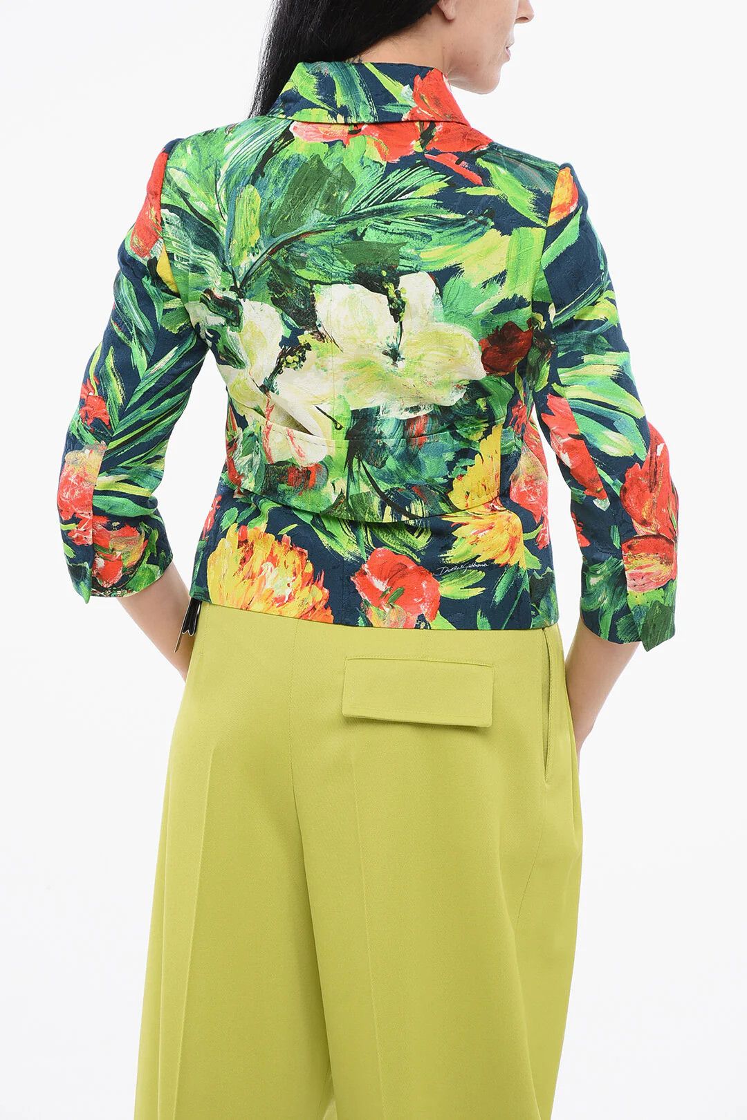 Dolce & Gabbana og1mm0426 Floral Crop Blazer in Multicolor Size M / US 6-8 / IT 42-44 - 2 Thumbnail