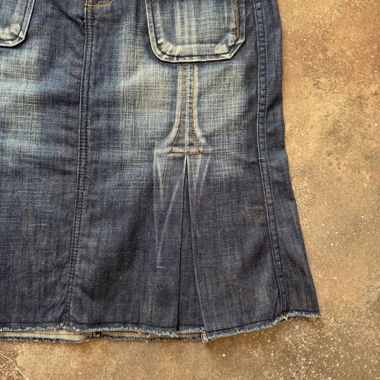 20471120 Diesel Style Vintage Y2K Washed Denim Skirt Size 28" / US 6 / IT 42 - 7 Thumbnail