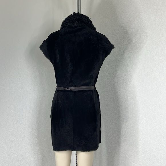 Drome DROMe Reversible Tie Gillet Belted Fur Leather Vest Black Size S / US 4 / IT 40 - 5 Thumbnail