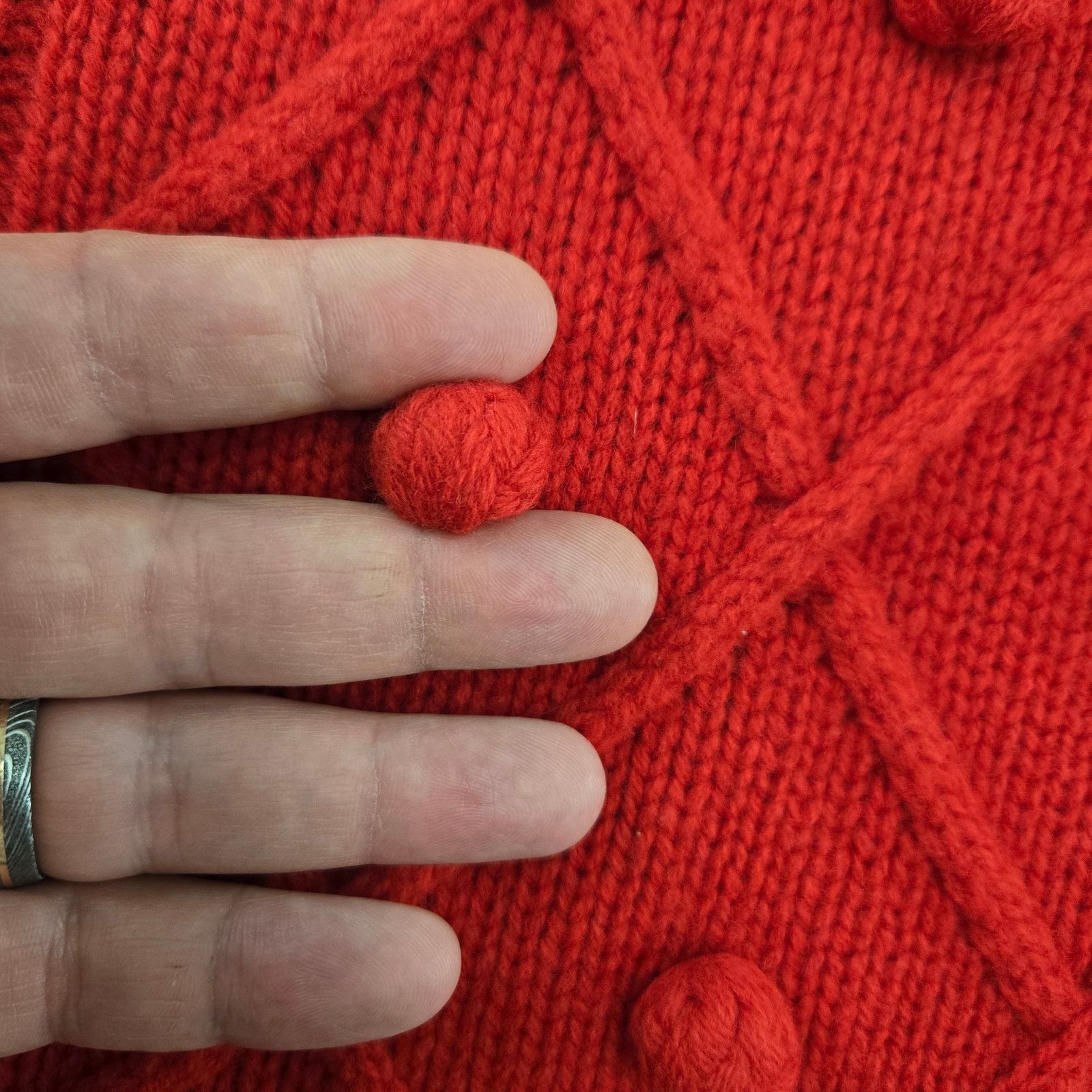J.Crew J.Crew Red Wool Cable Knit Bobble Sweater Size XXS Size XXS / US 00 / IT 34 - 5 Thumbnail