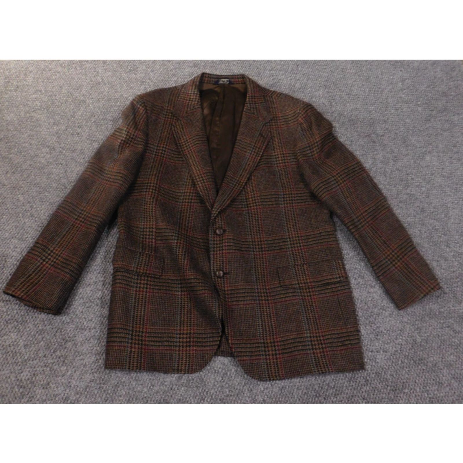 Vintage VINTAGE Kuppenheimer Blazer 46 Wool Tweed Mens Two-Button Single-Breasted Jacket Coat Size 46R - 2 Thumbnail