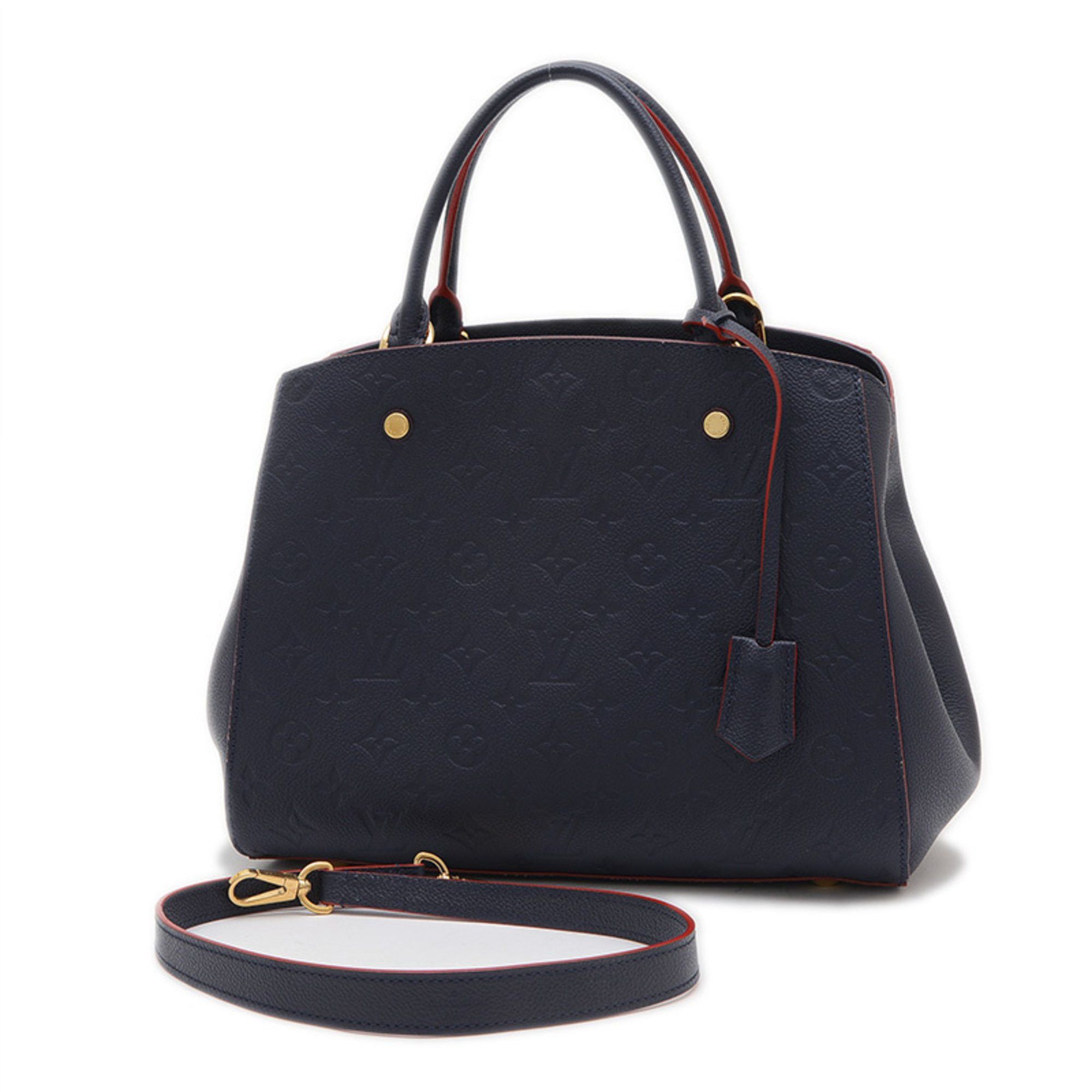 Louis Vuitton Monogram Empreinte Montaigne Bb 2Way Bag Shoulder Marine Rouge M42746, Women's